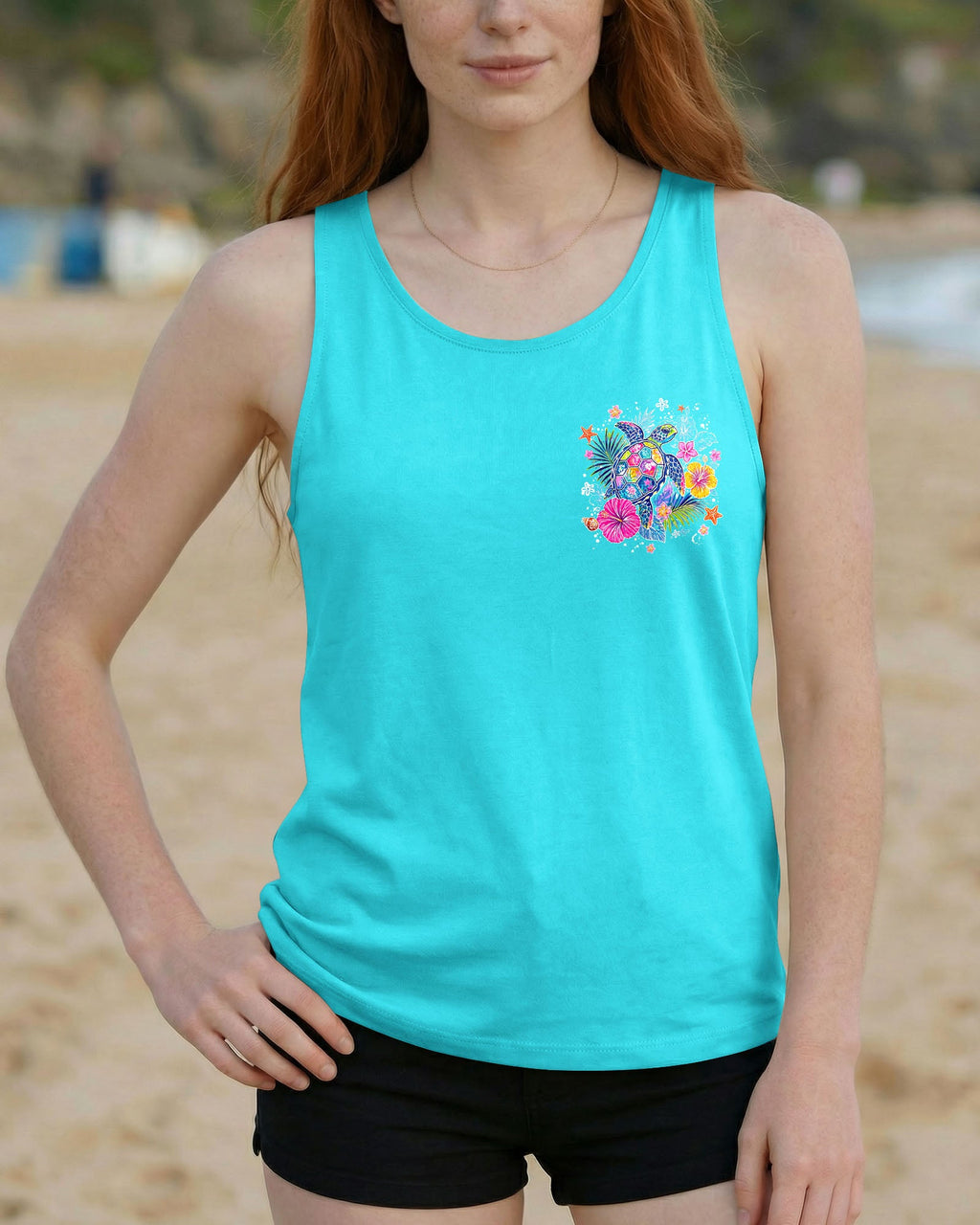 NO STRESS JUST WAVES TURTLE ALL OVER PRINT - TYQY1106265