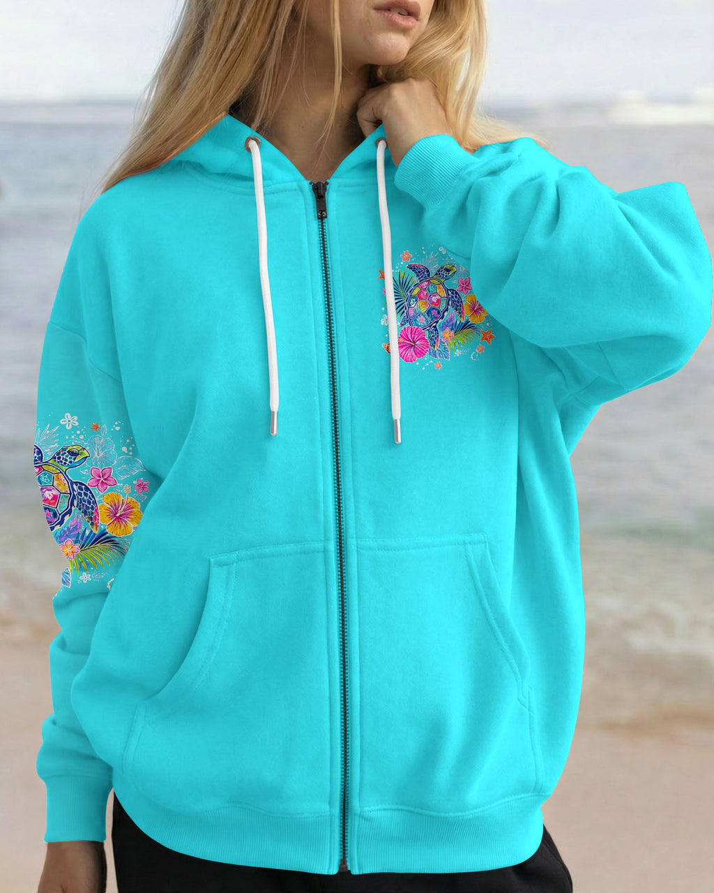 NO STRESS JUST WAVES TURTLE ALL OVER PRINT - TYQY1106265