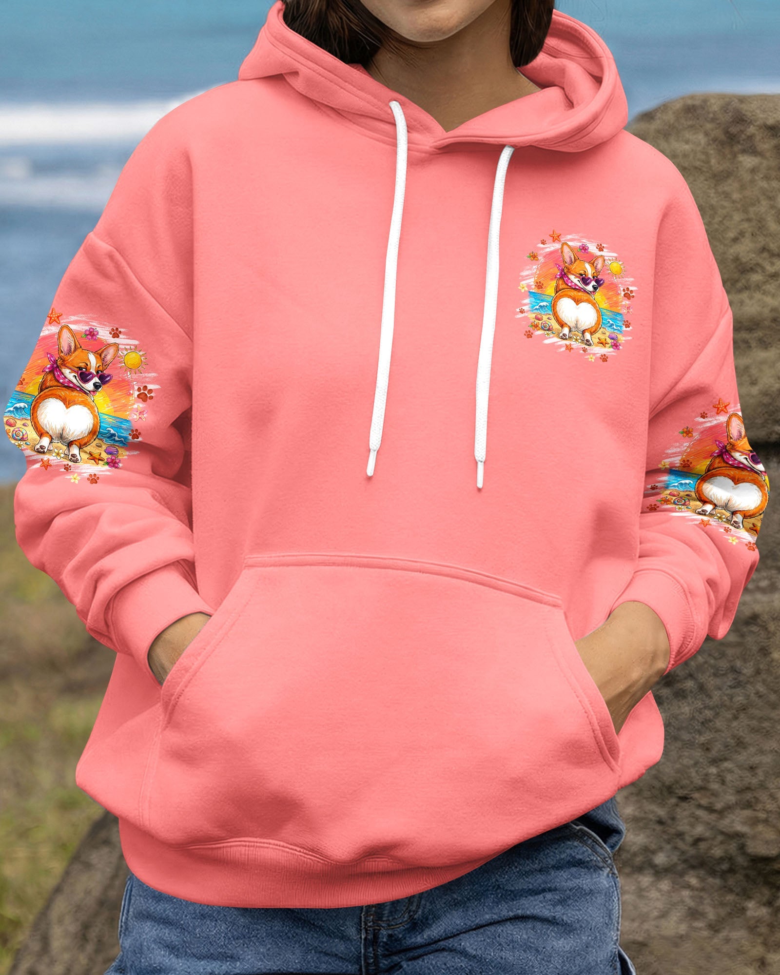 SUN'S OUT BUNS OUT CORGI DOG ALL OVER PRINT - TYQY1506262