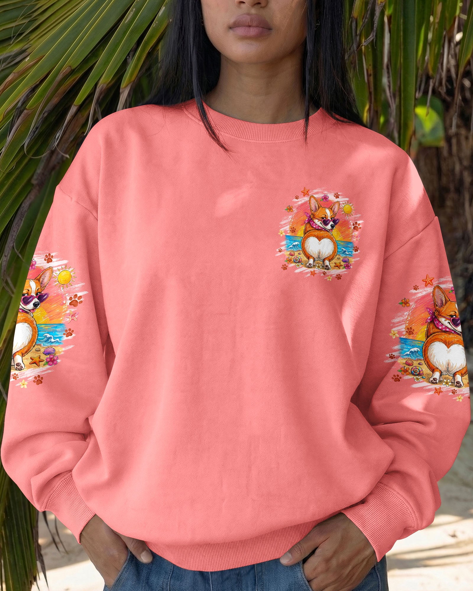 SUN'S OUT BUNS OUT CORGI DOG ALL OVER PRINT - TYQY1506262