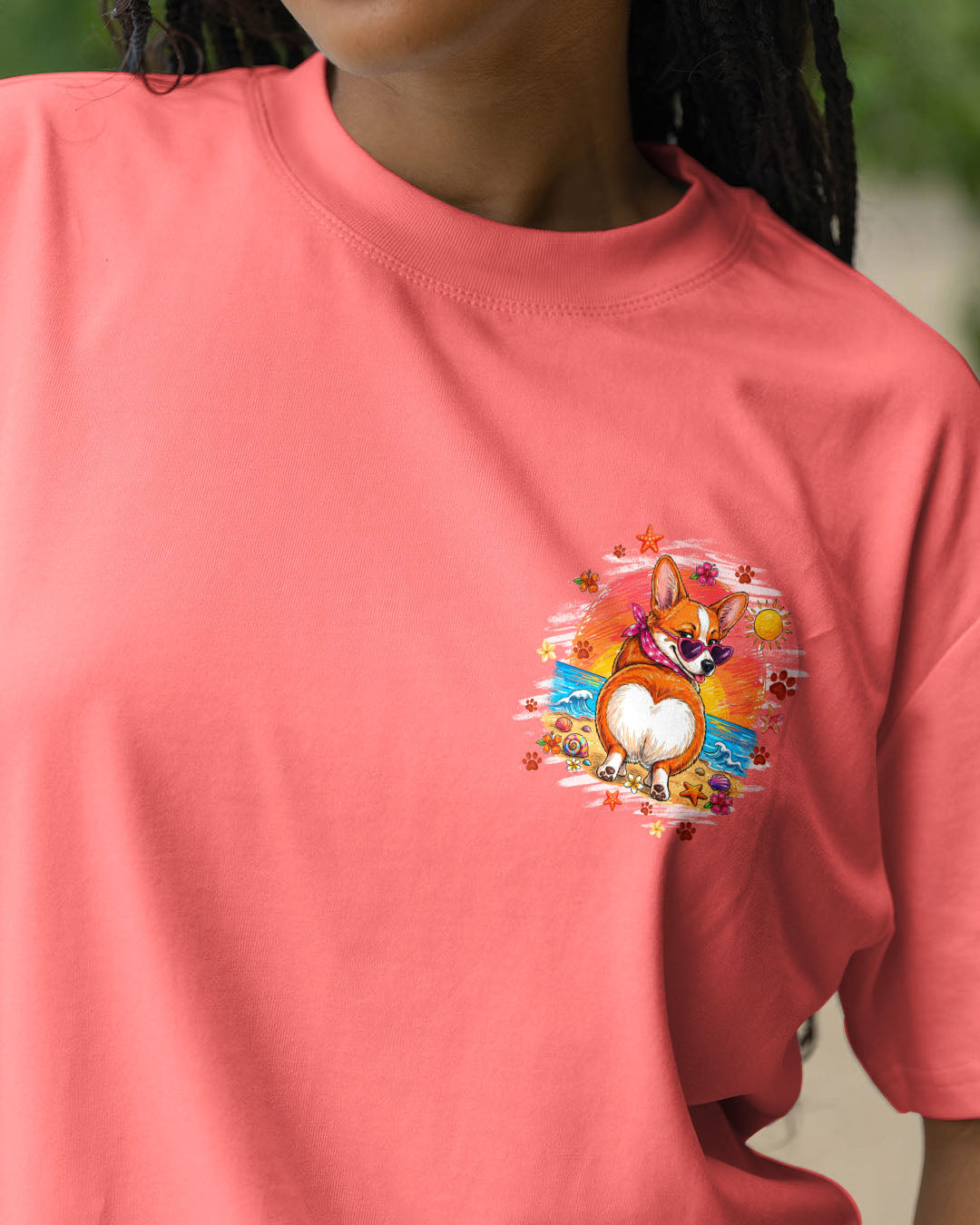SUN'S OUT BUNS OUT CORGI DOG ALL OVER PRINT - TYQY1506262