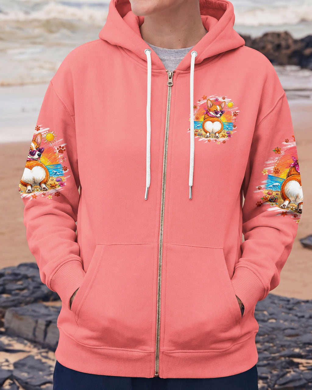 SUN'S OUT BUNS OUT CORGI DOG ALL OVER PRINT - TYQY1506262