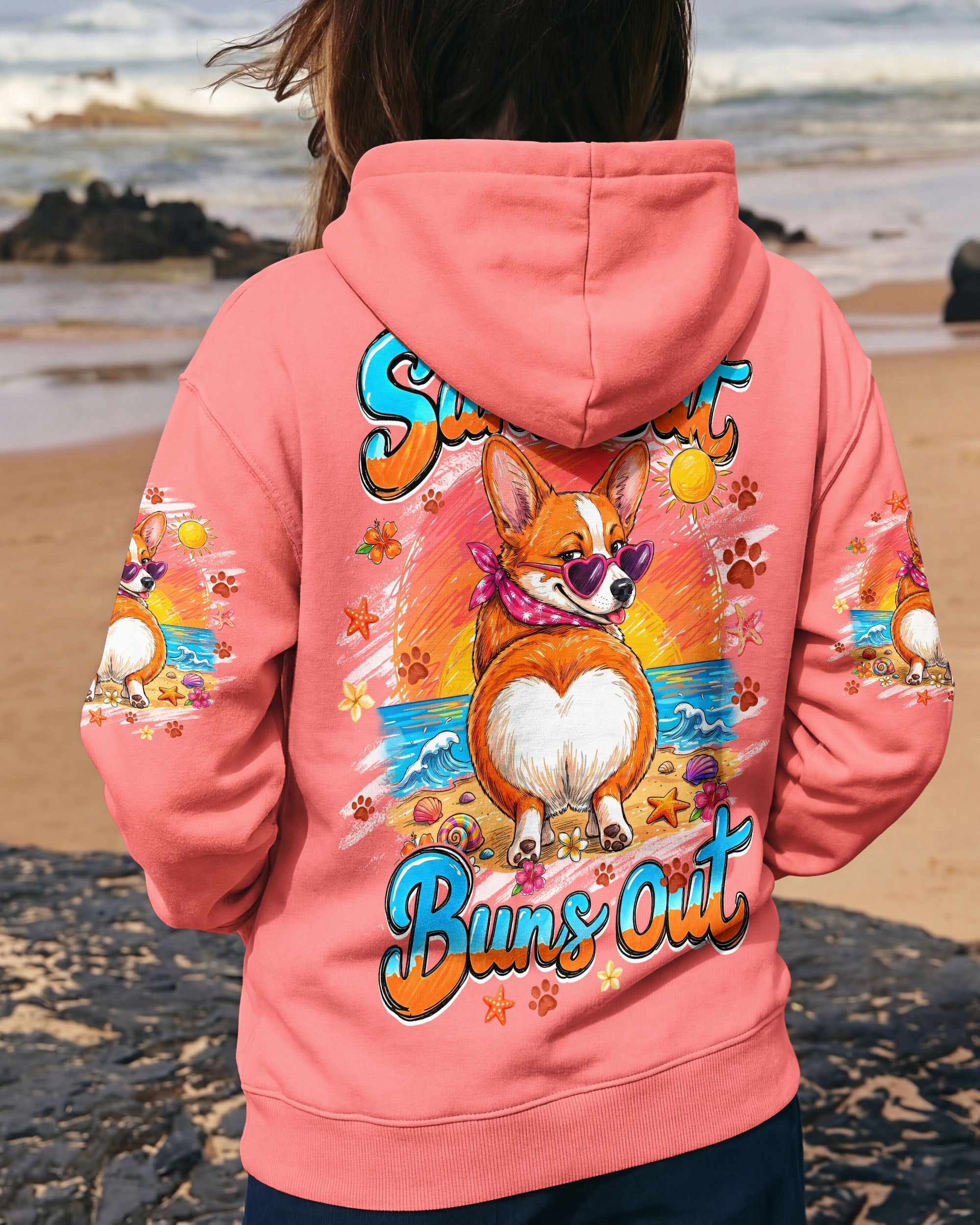 SUN'S OUT BUNS OUT CORGI DOG ALL OVER PRINT - TYQY1506262