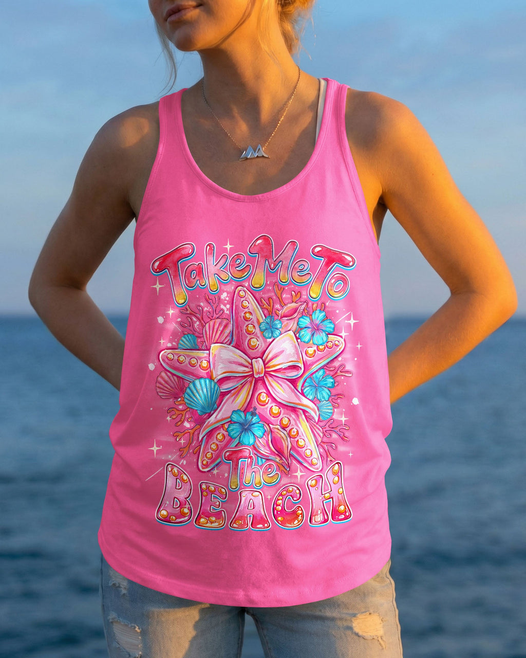 TAKE ME TO THE BEACH STARFISH ALL OVER PRINT - TYQY1606265