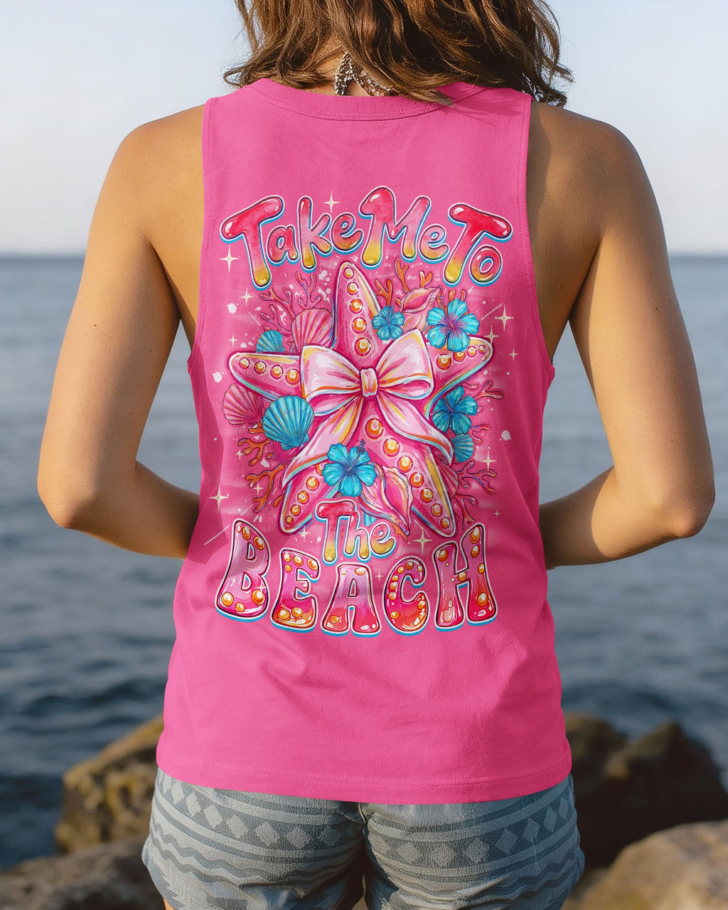 TAKE ME TO THE BEACH STARFISH ALL OVER PRINT - TYQY1606265