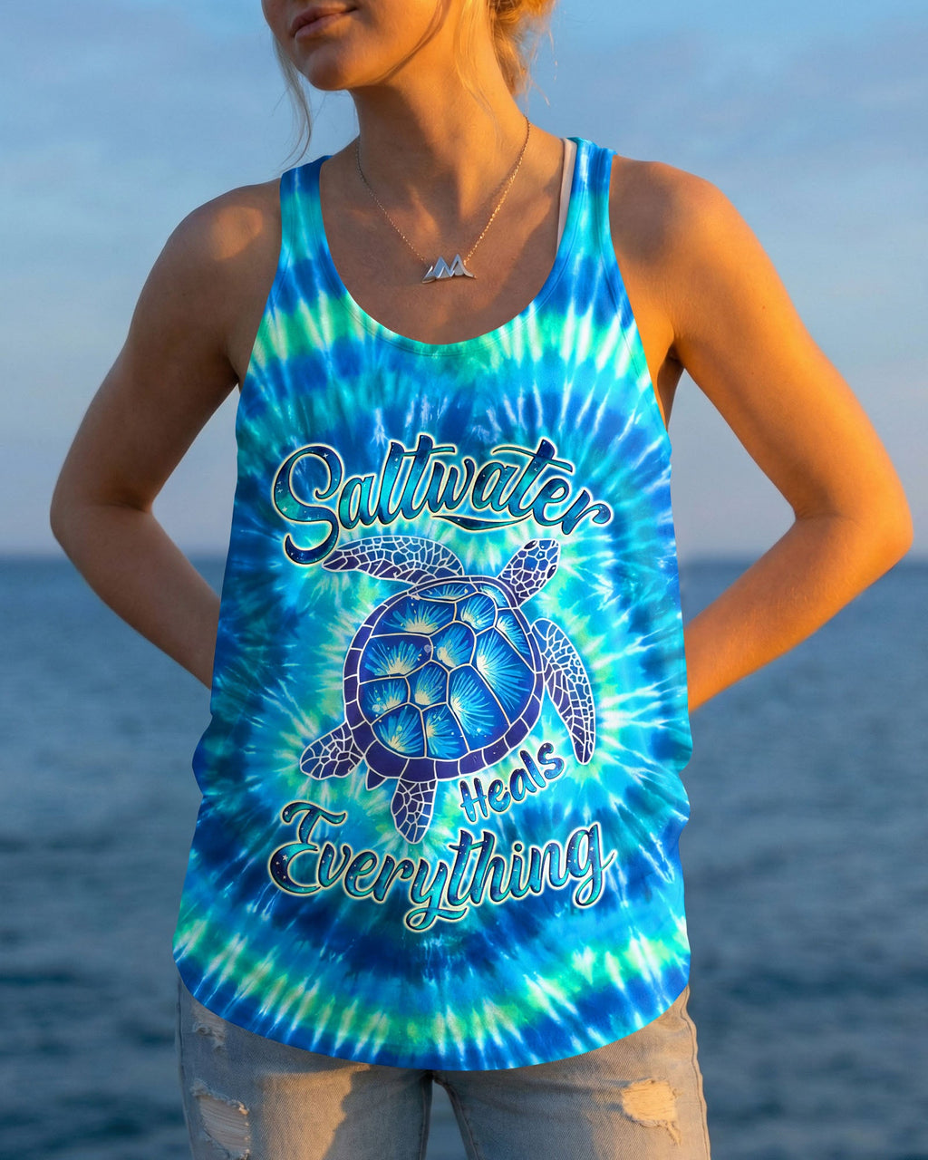 SALTWATER HEALS EVERYTHING TURTLE ALL OVER PRINT - TYQY1805261
