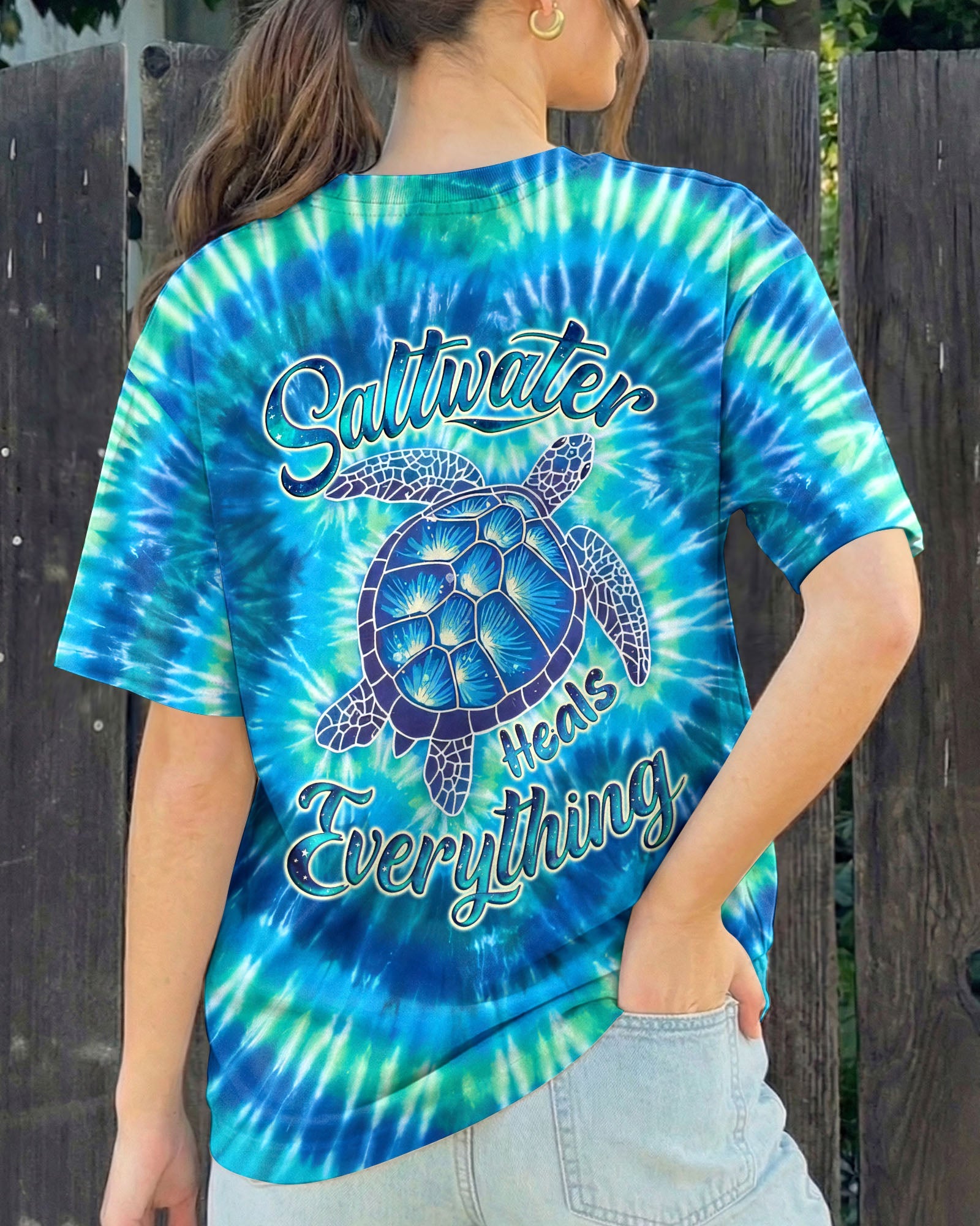 SALTWATER HEALS EVERYTHING TURTLE ALL OVER PRINT - TYQY1805261