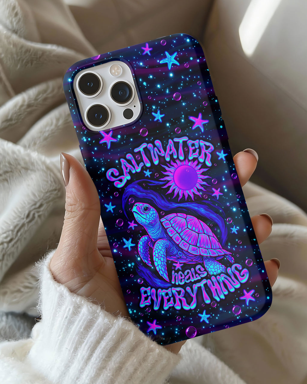 SALTWATER HEALS EVERYTHING TURTLE PHONE CASE  - TLNO1304262