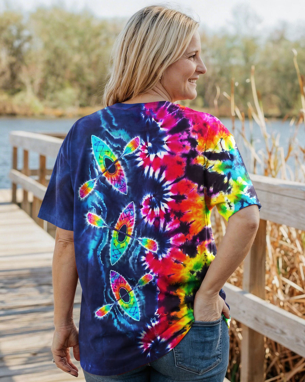 KAYAK WAVES COLORFUL BURST ALL OVER PRINT  - TLNO0607262