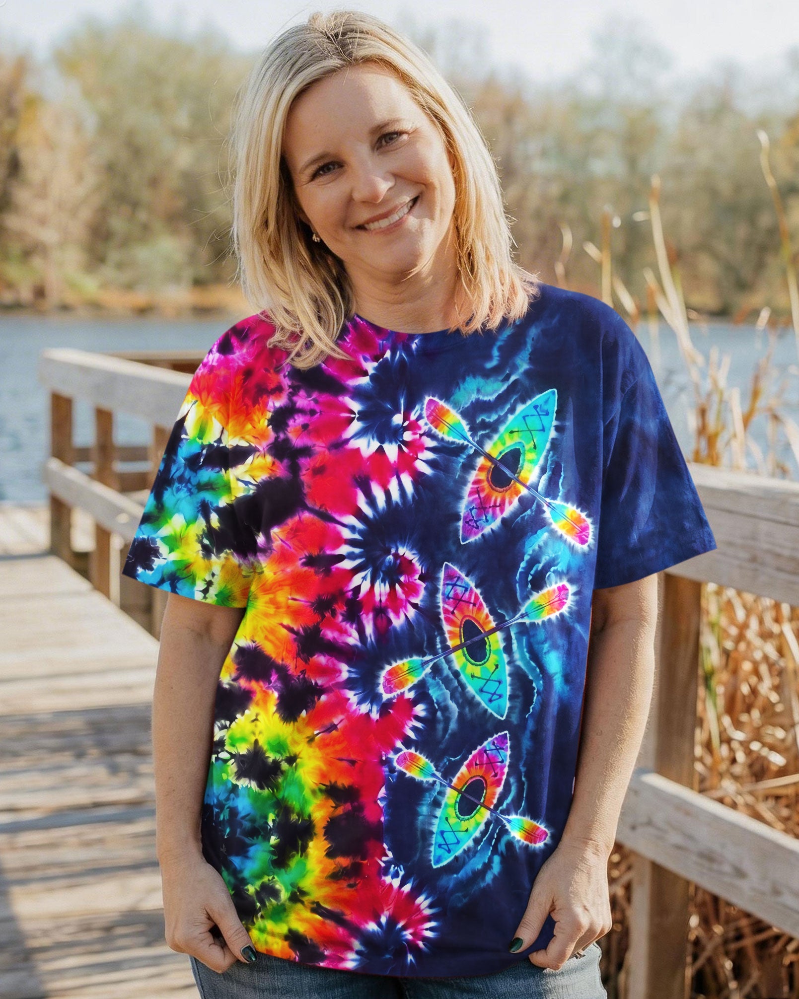 KAYAK WAVES COLORFUL BURST ALL OVER PRINT  - TLNO0607262