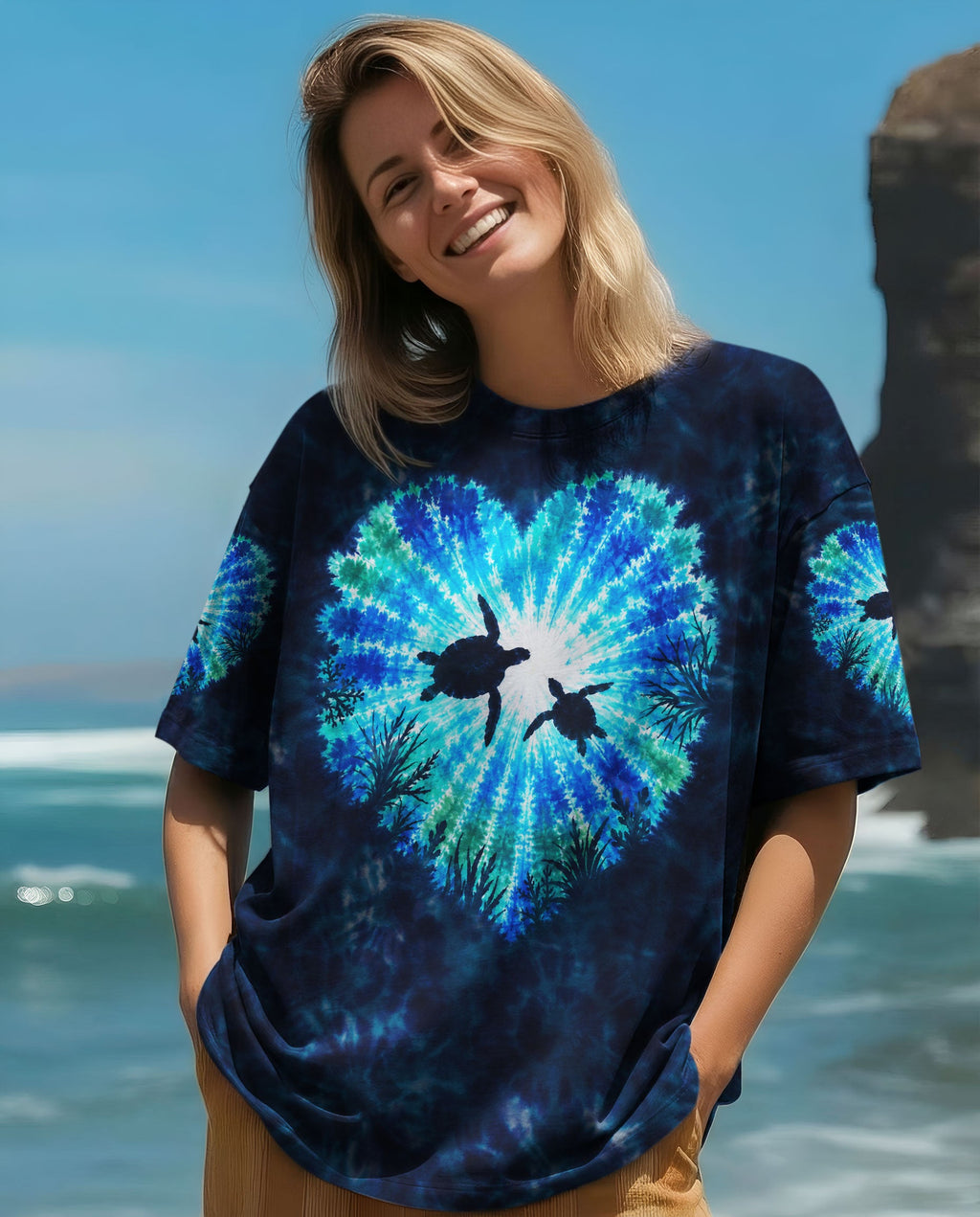 HEART OF THE SEA TURTLES BURST ALL OVER PRINT  - TLNO2506262