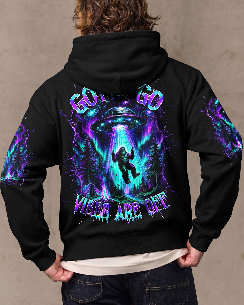 GOTTA GO VIBES ARE OFF BIGFOOT AURORA ALL OVER PRINT  - TLHG2306262