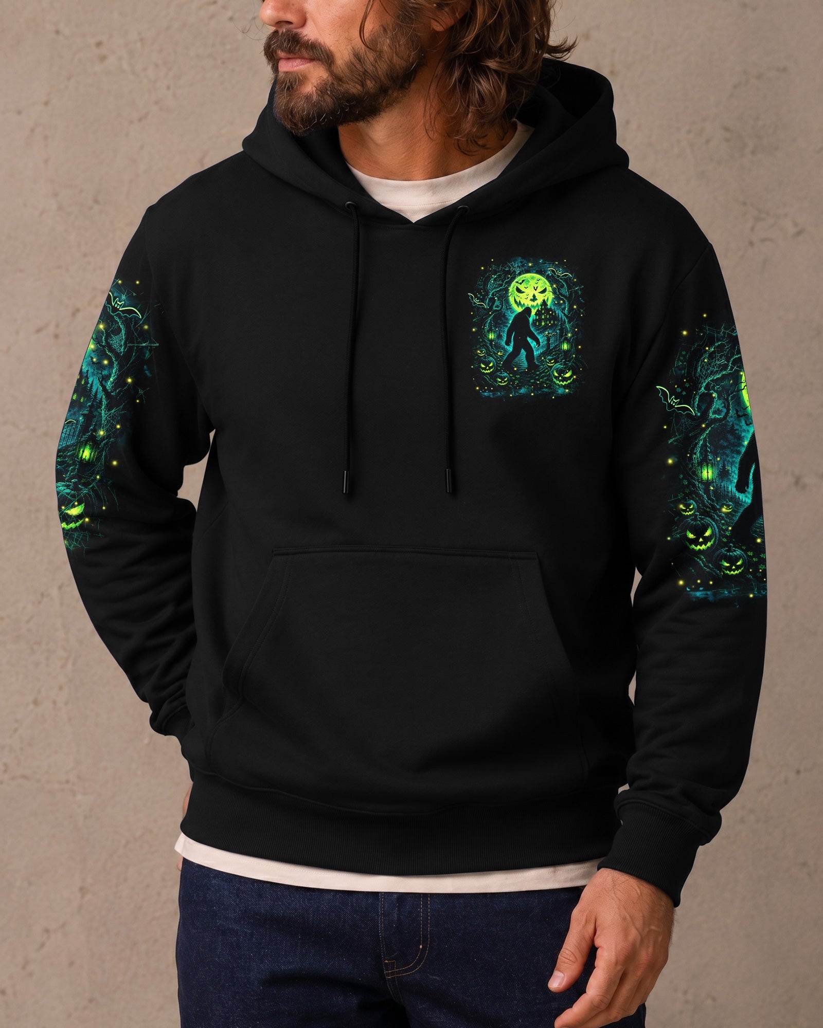 HELLO DARKNESS MY OLD FRIEND BIGFOOT HALLOWEEN ALL OVER PRINT  - TLHN2107261