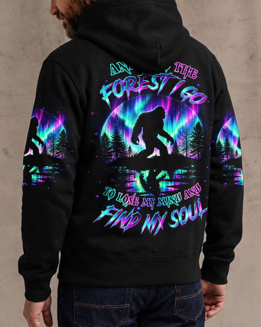 AND INTO THE FOREST I GO BIGFOOT AURORA ALL OVER PRINT -  TLTW2306261
