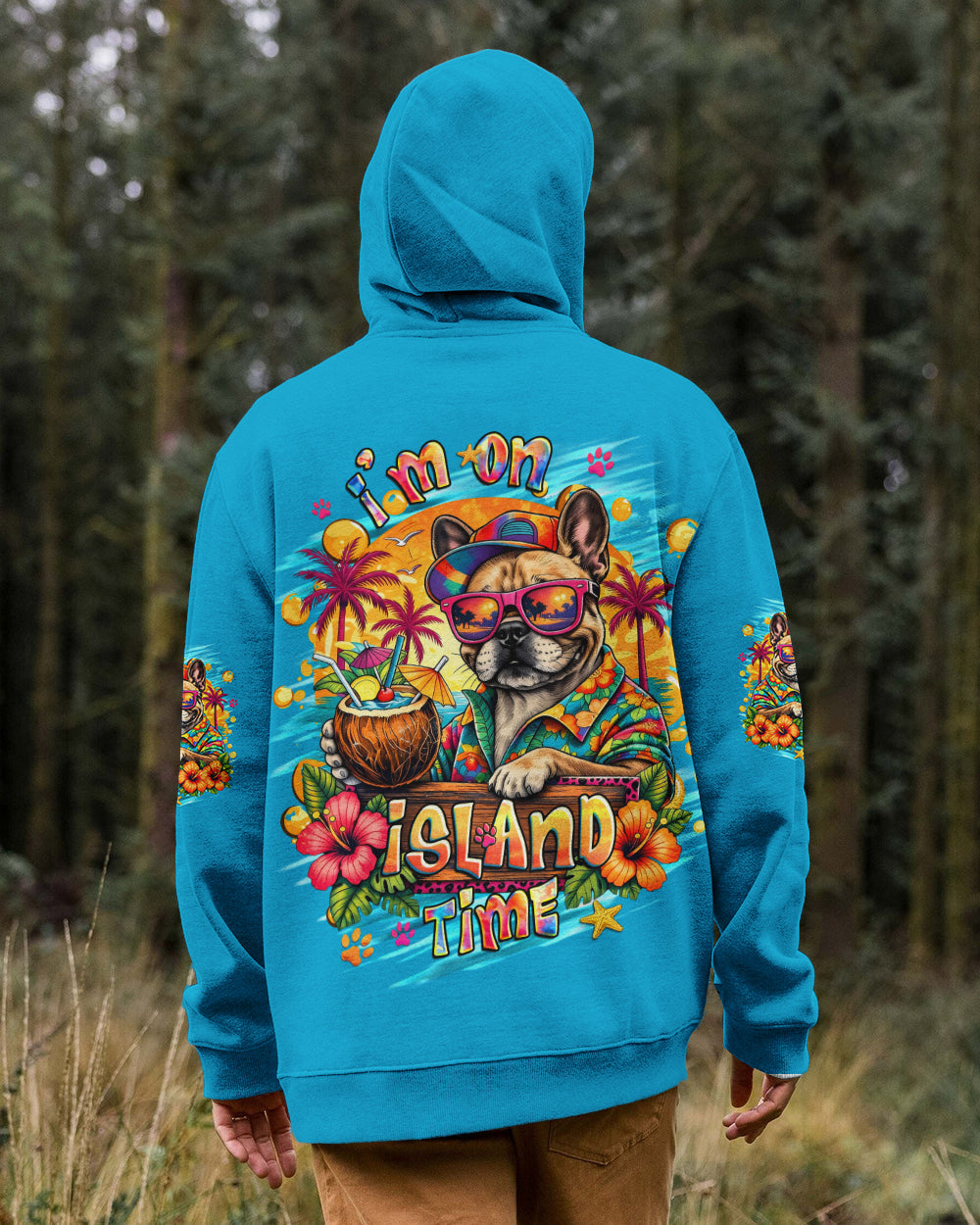 I'M ON ISLAND TIME FRENCH BULLDOG ALL OVER PRINT - TLHG2105262