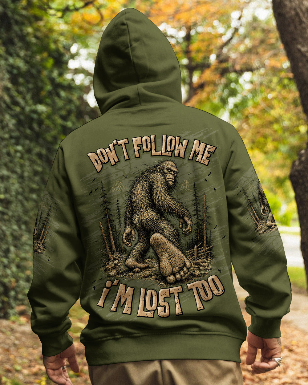 DON'T FOLLOW ME BIGFOOT ALL OVER PRINT - TLNT0306261