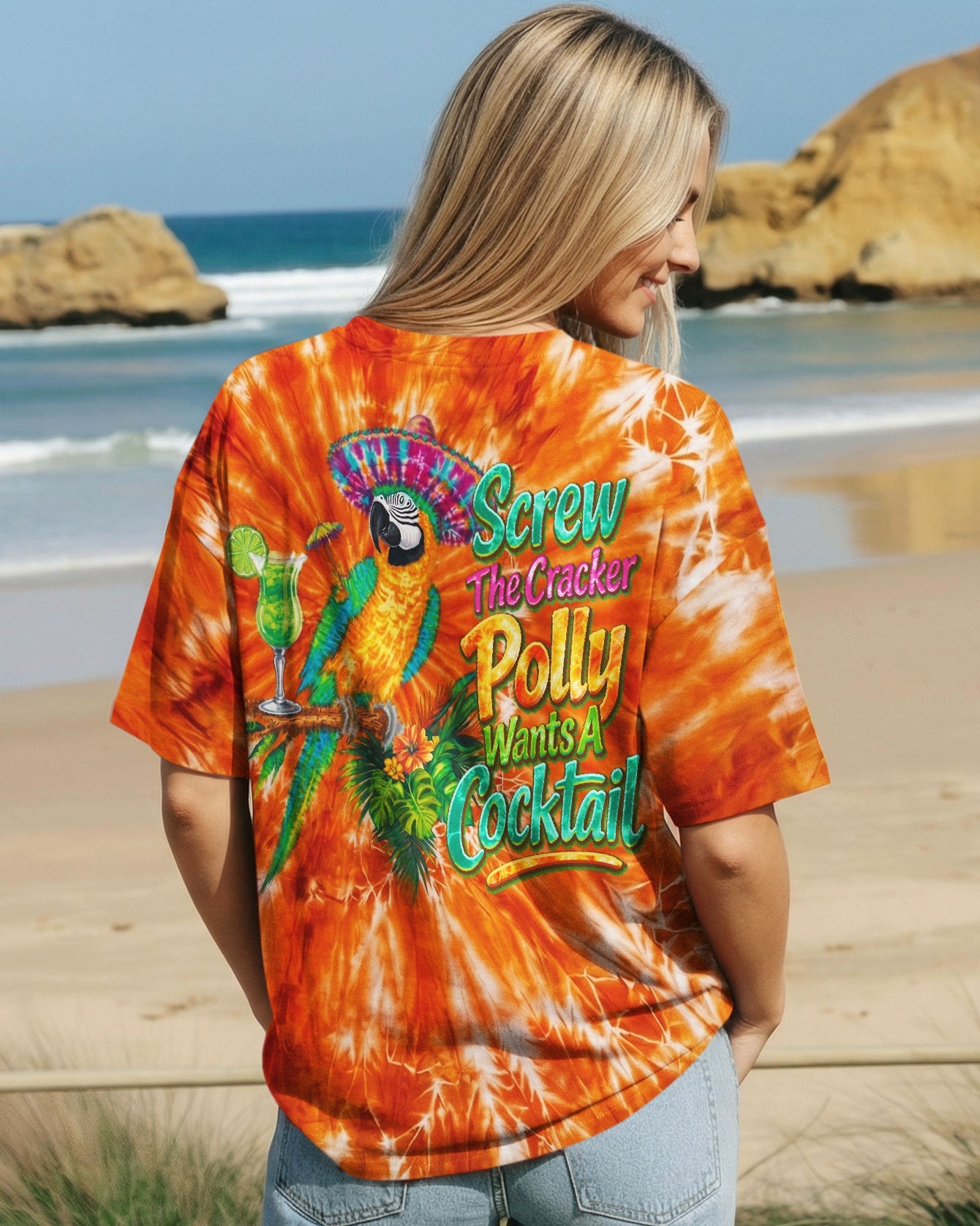 POLLY WANTS A COCKTAIL PARROT ALL OVER PRINT  - TLNO1404262