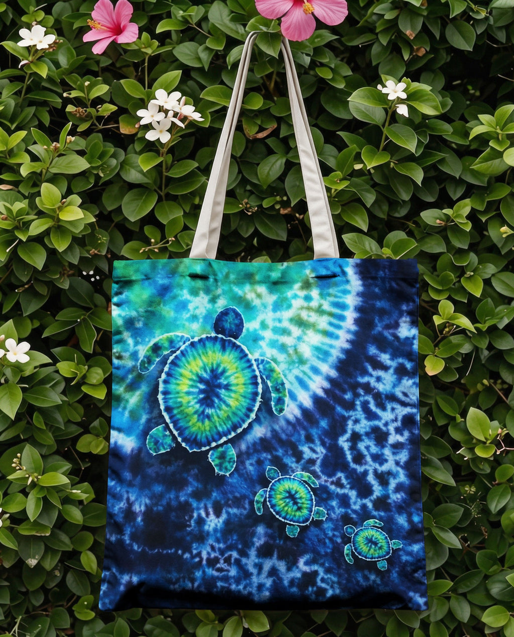 SEA TURTLE BLUE OCEAN SWIRL TOTE BAG  - TLNO1304266