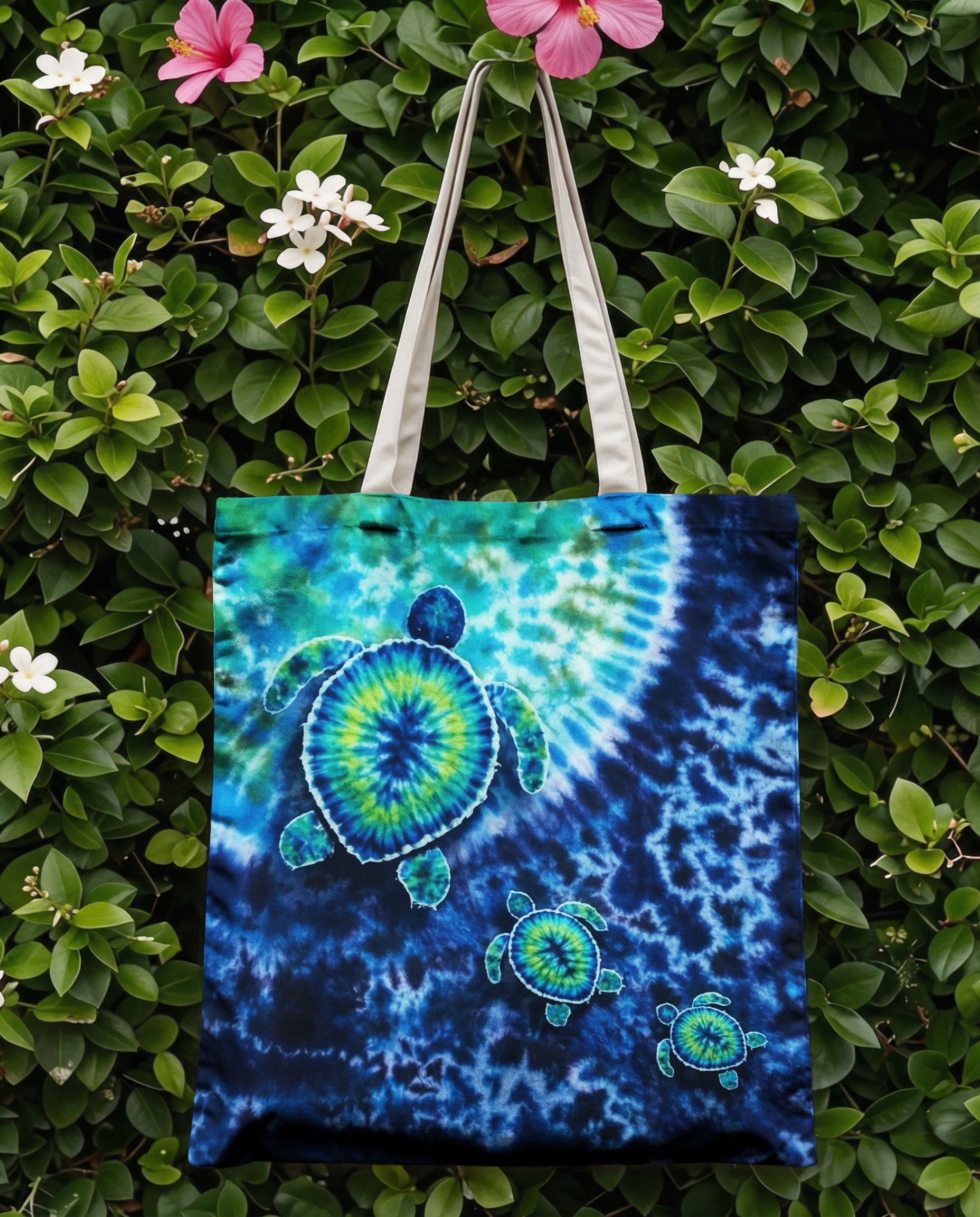 SEA TURTLE BLUE OCEAN SWIRL TOTE BAG  - TLNO1304266
