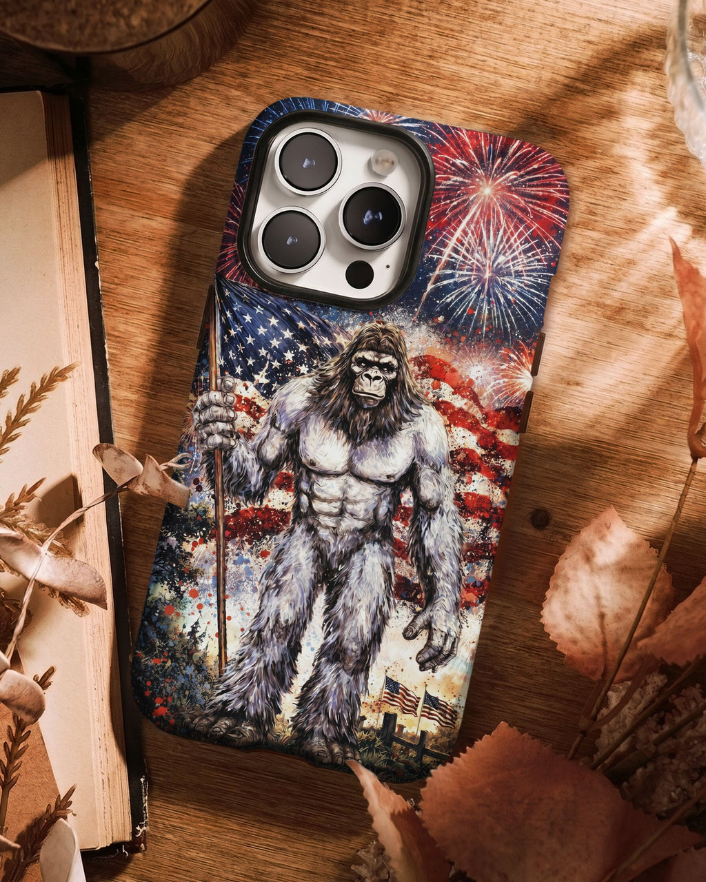 BIGFOOT FIREWORK STARS AND STRIPES PHONE CASE  - TLNO1905262