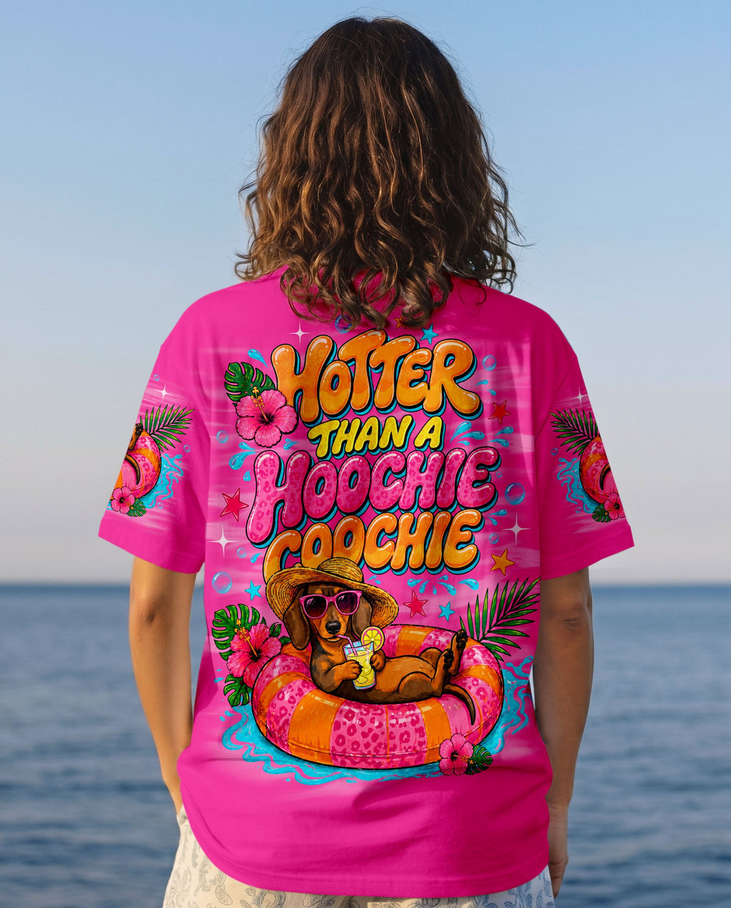 HOTTER THAN A HOOCHIE COOCHIE DACHSHUND DOG ALL OVER PRINT - TLNO1805262