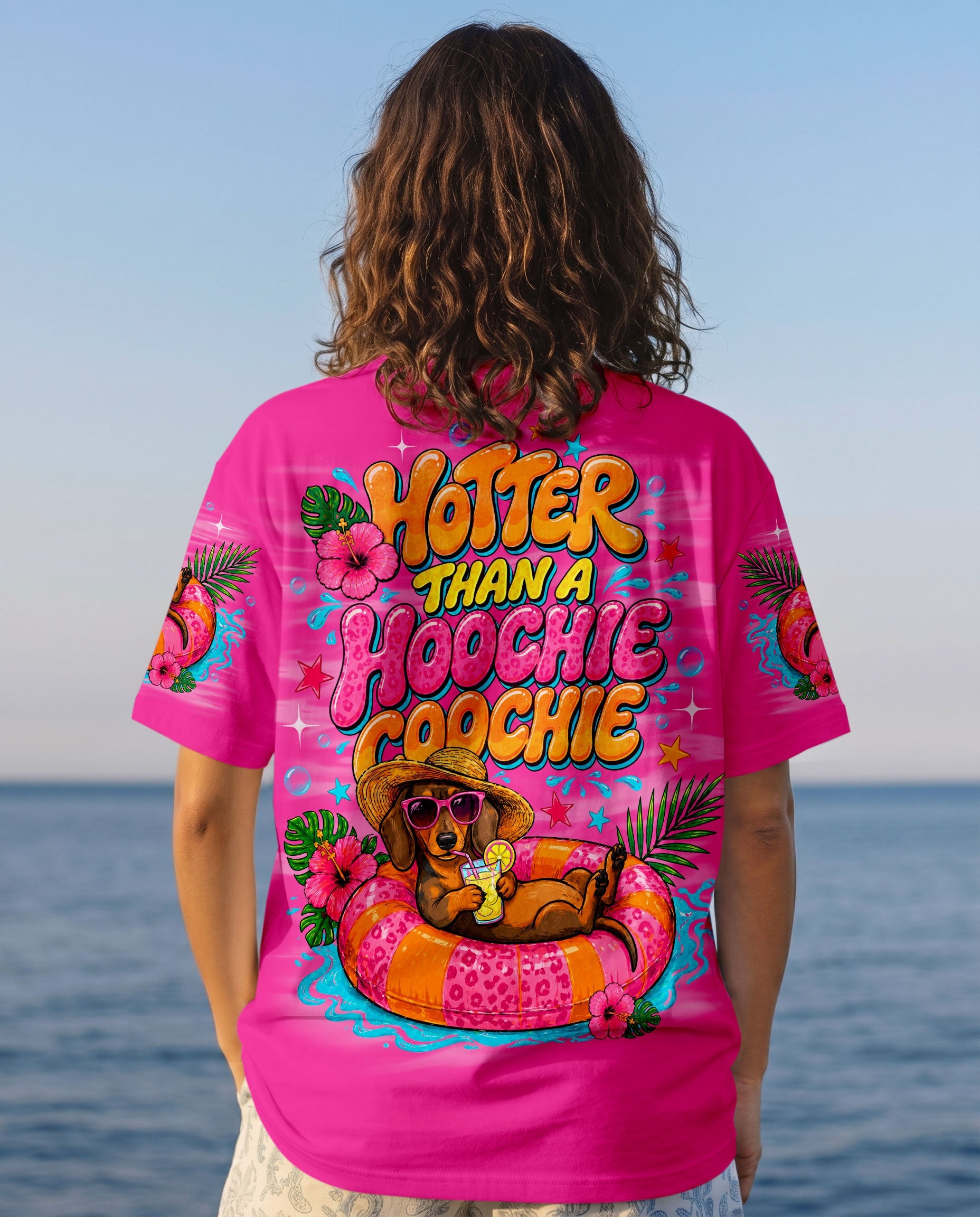 HOTTER THAN A HOOCHIE COOCHIE DACHSHUND DOG ALL OVER PRINT - TLNO1805262