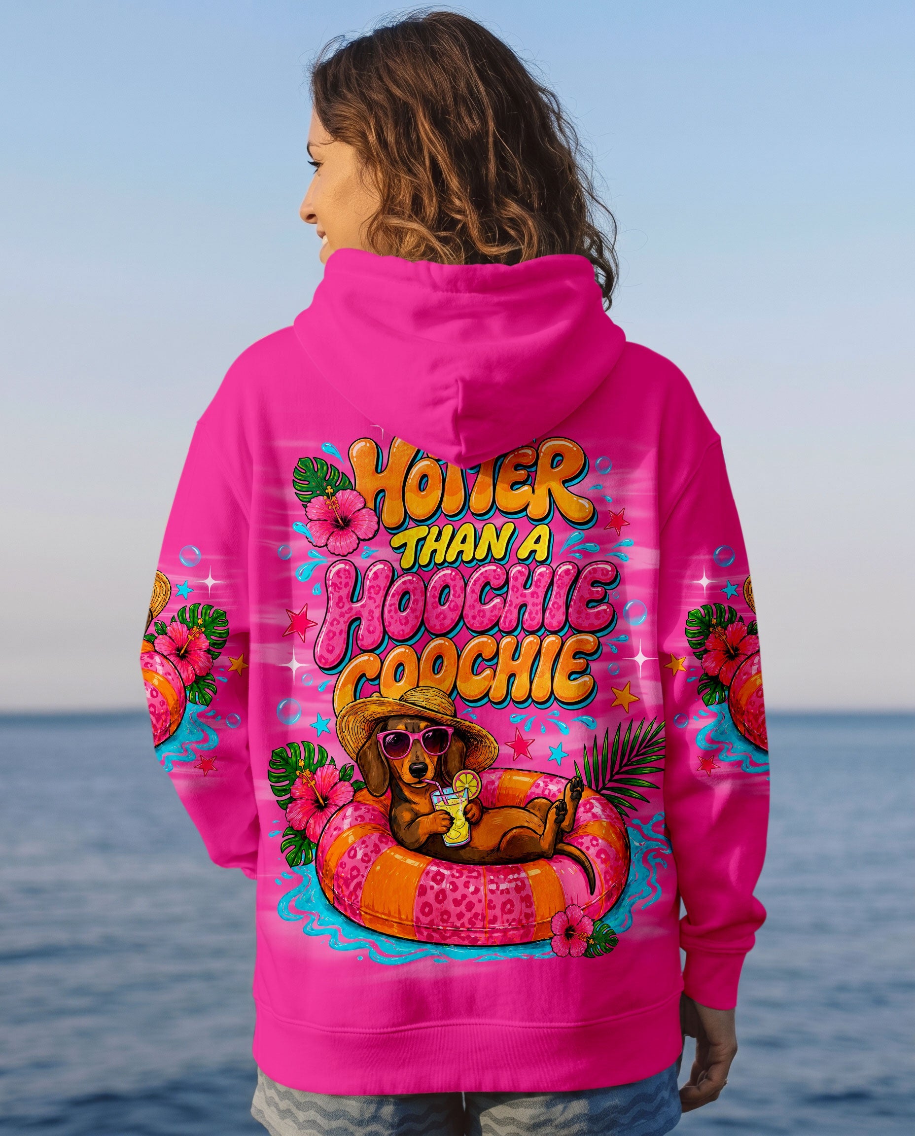 HOTTER THAN A HOOCHIE COOCHIE DACHSHUND DOG ALL OVER PRINT - TLNO1805262