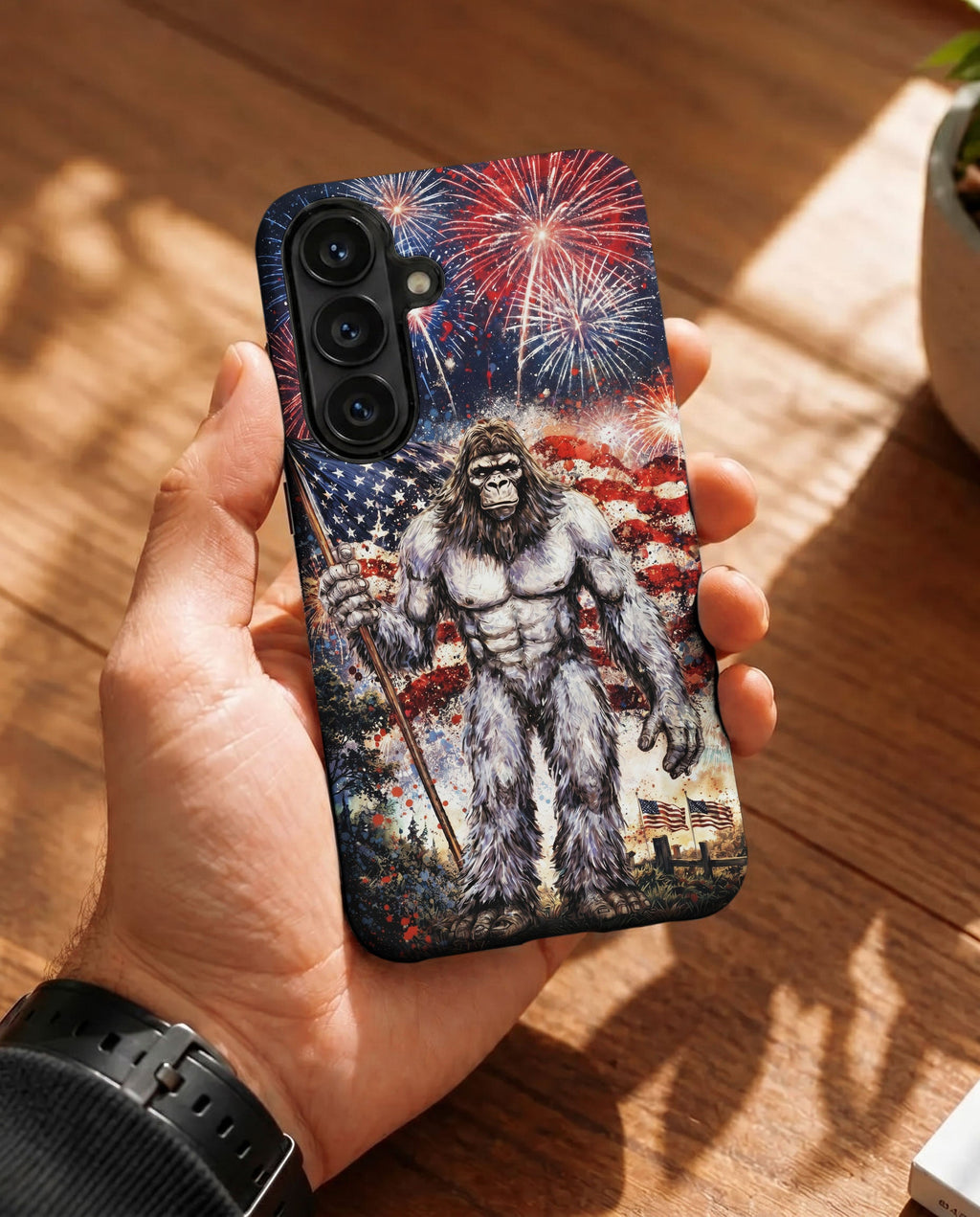 BIGFOOT FIREWORK STARS AND STRIPES PHONE CASE  - TLNO1905262