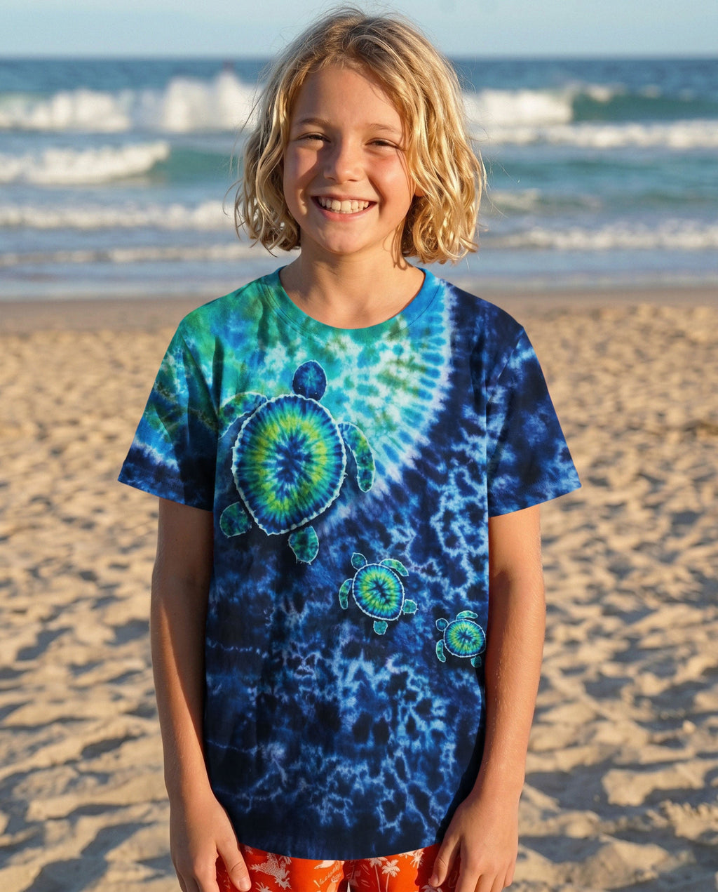 SEA TURTLE BLUE OCEAN SWIRL KIDS ALL OVER PRINT - TLNO2205262