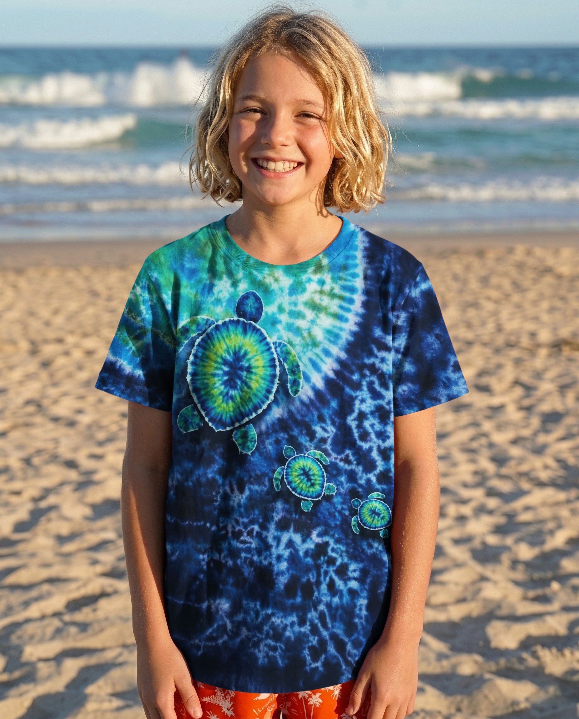 SEA TURTLE BLUE OCEAN SWIRL KIDS ALL OVER PRINT - TLNO2205262