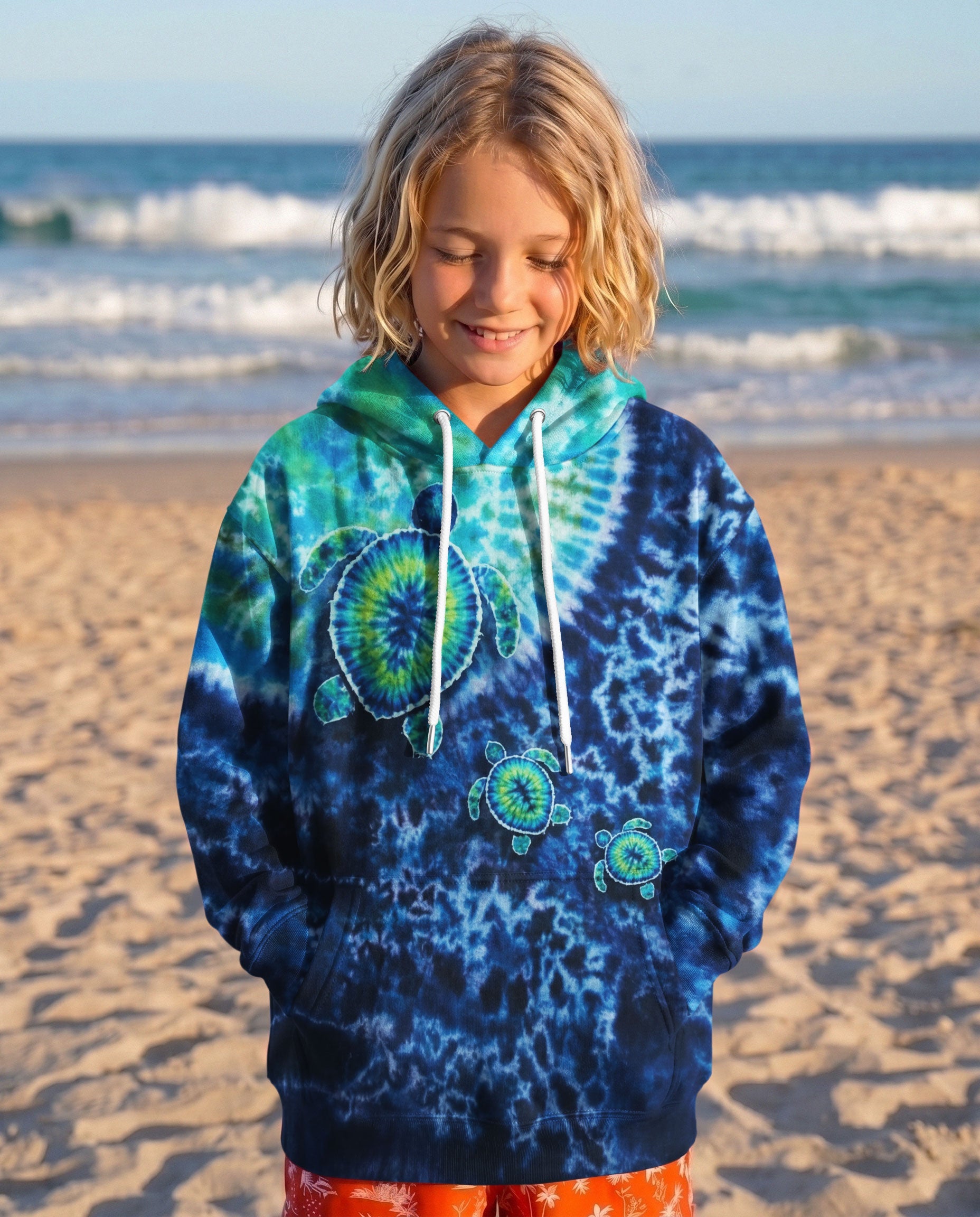 SEA TURTLE BLUE OCEAN SWIRL KIDS ALL OVER PRINT - TLNO2205262