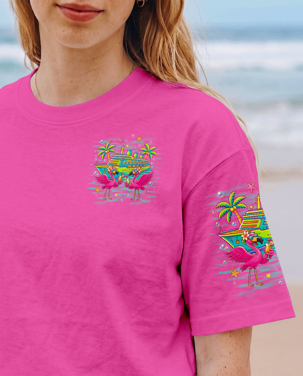 APPARENTLY WE'RE TROUBLE FLAMINGO CRUISING ALL OVER PRINT - TLNO307263