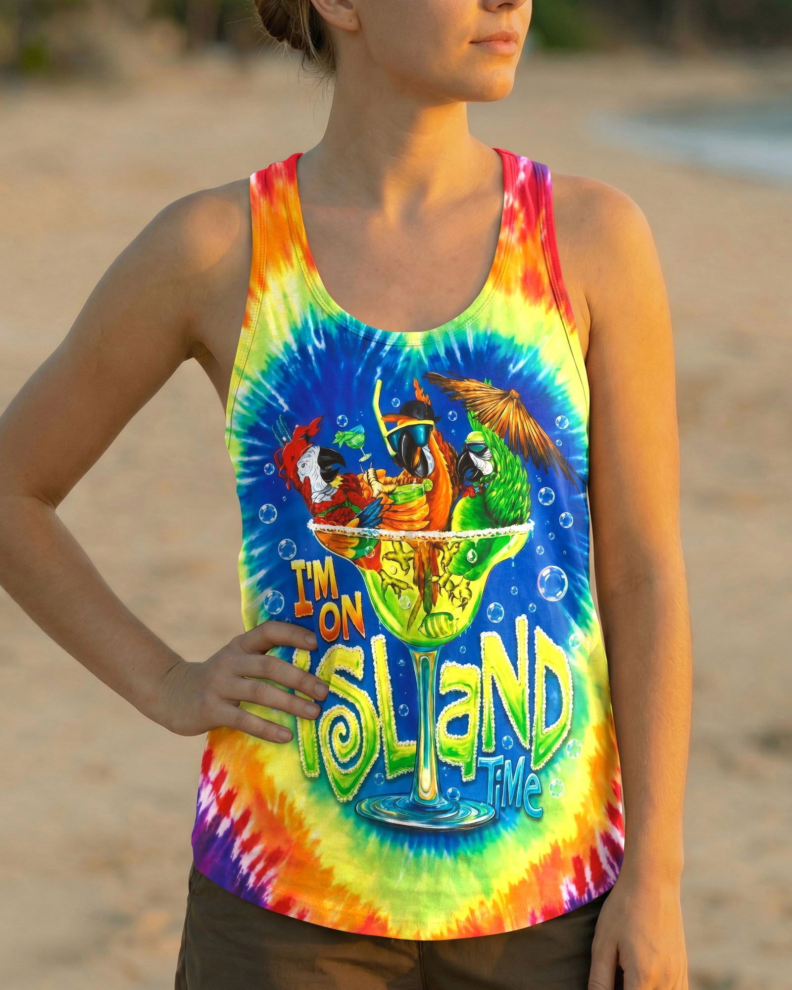 ISLAND TIME PARROT SWIRL ALL OVER PRINT - RI1006262