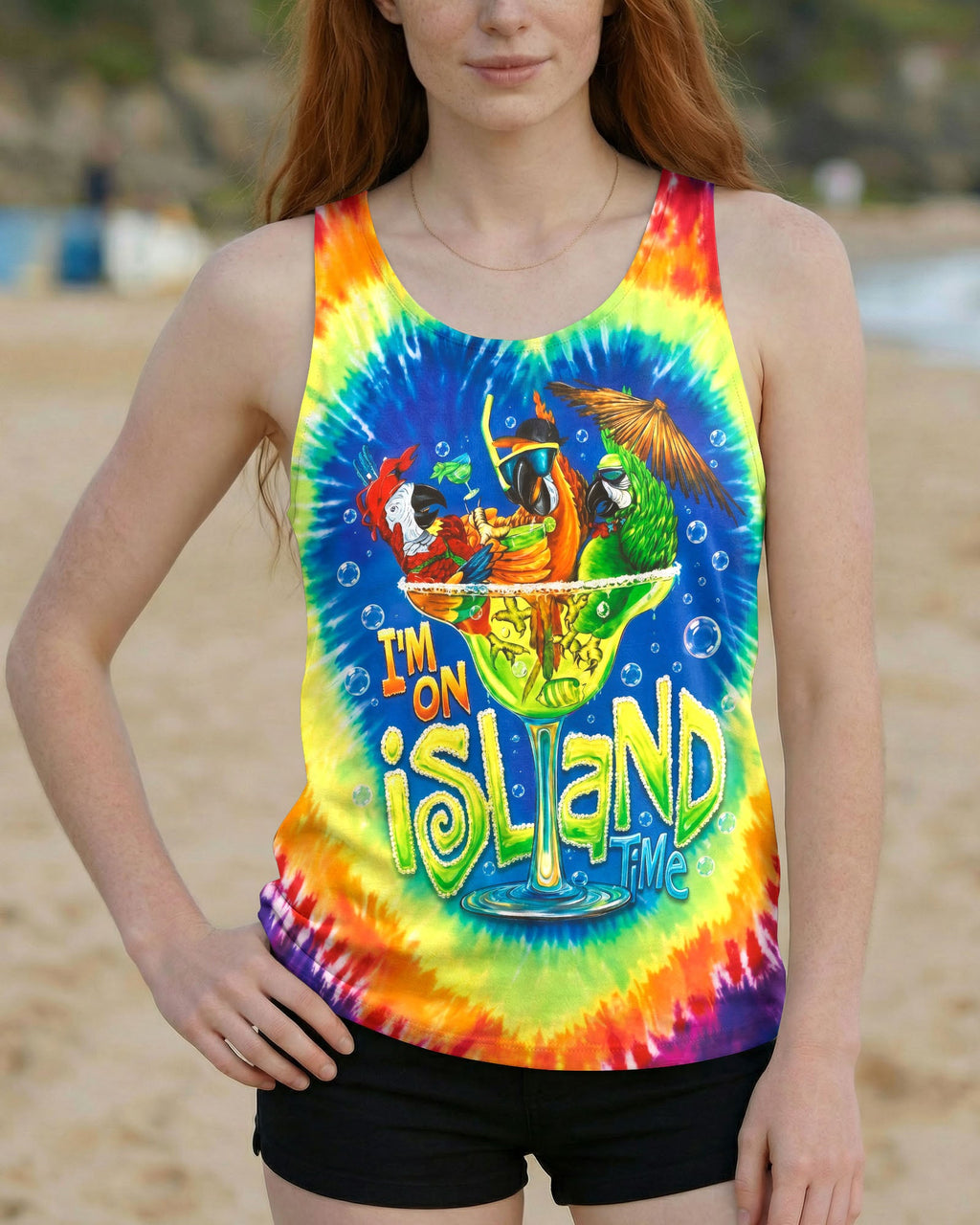ISLAND TIME PARROT SWIRL ALL OVER PRINT - RI1006262