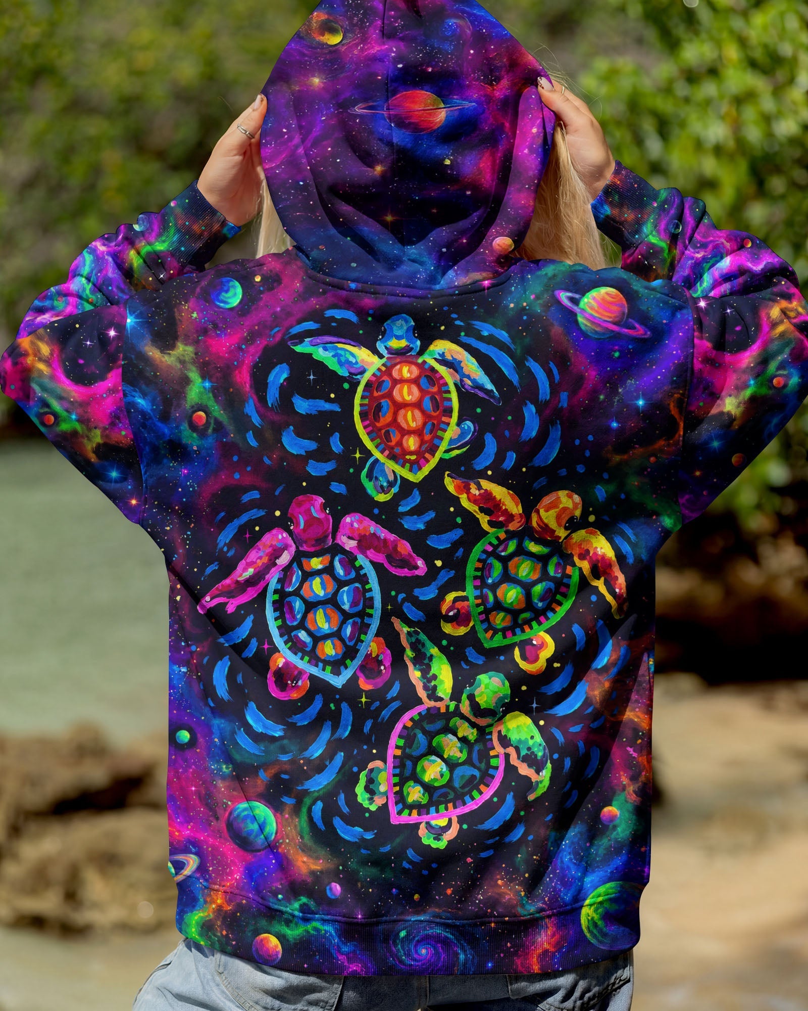 COSMIC SEA TURTLE GALAXY SWIRL ALL OVER PRINT - RI1105264