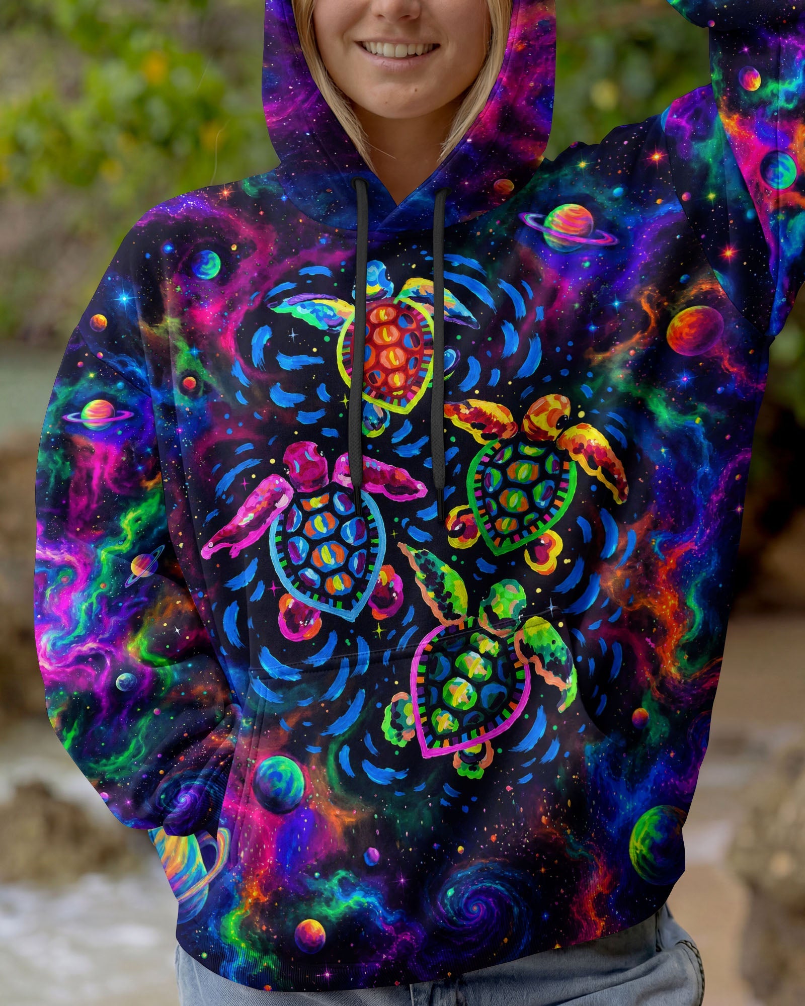 COSMIC SEA TURTLE GALAXY SWIRL ALL OVER PRINT - RI1105264