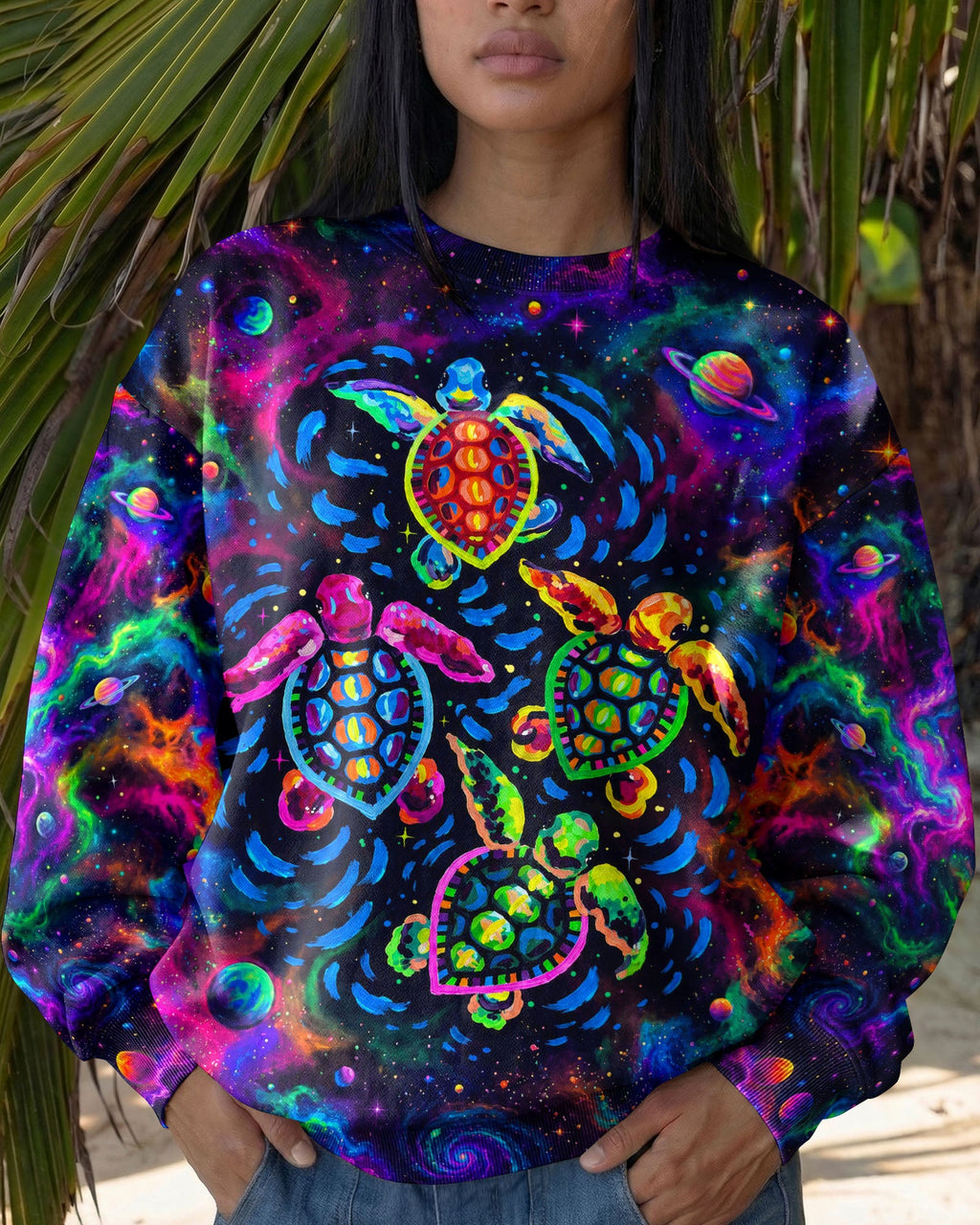 COSMIC SEA TURTLE GALAXY SWIRL ALL OVER PRINT - RI1105264