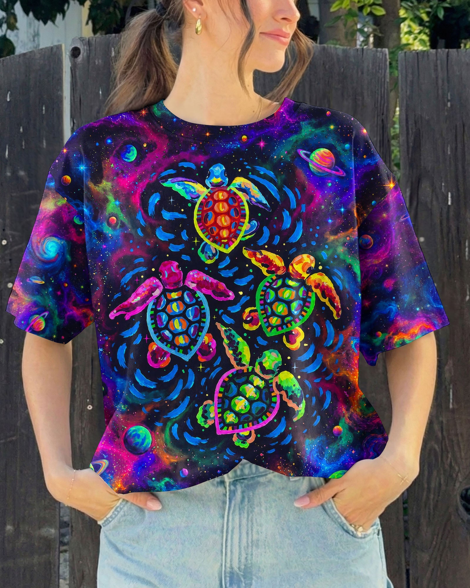 COSMIC SEA TURTLE GALAXY SWIRL ALL OVER PRINT - RI1105264