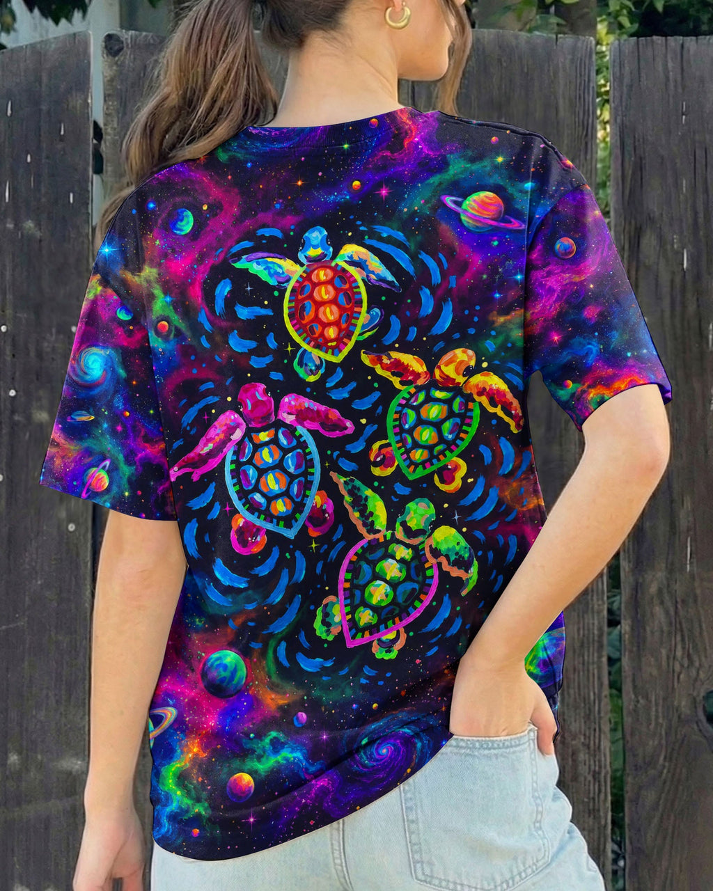 COSMIC SEA TURTLE GALAXY SWIRL ALL OVER PRINT - RI1105264