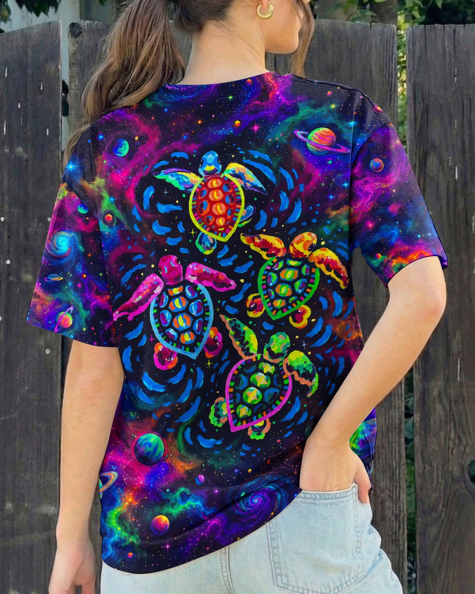 COSMIC SEA TURTLE GALAXY SWIRL ALL OVER PRINT - RI1105264