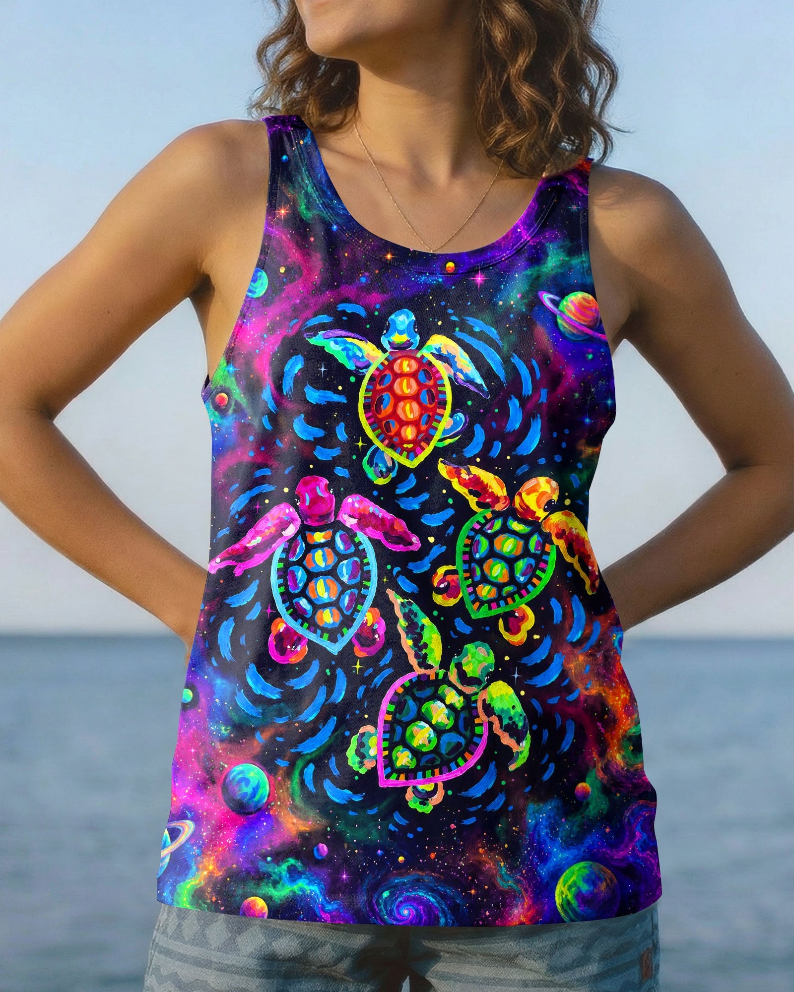 COSMIC SEA TURTLE GALAXY SWIRL ALL OVER PRINT - RI1105264