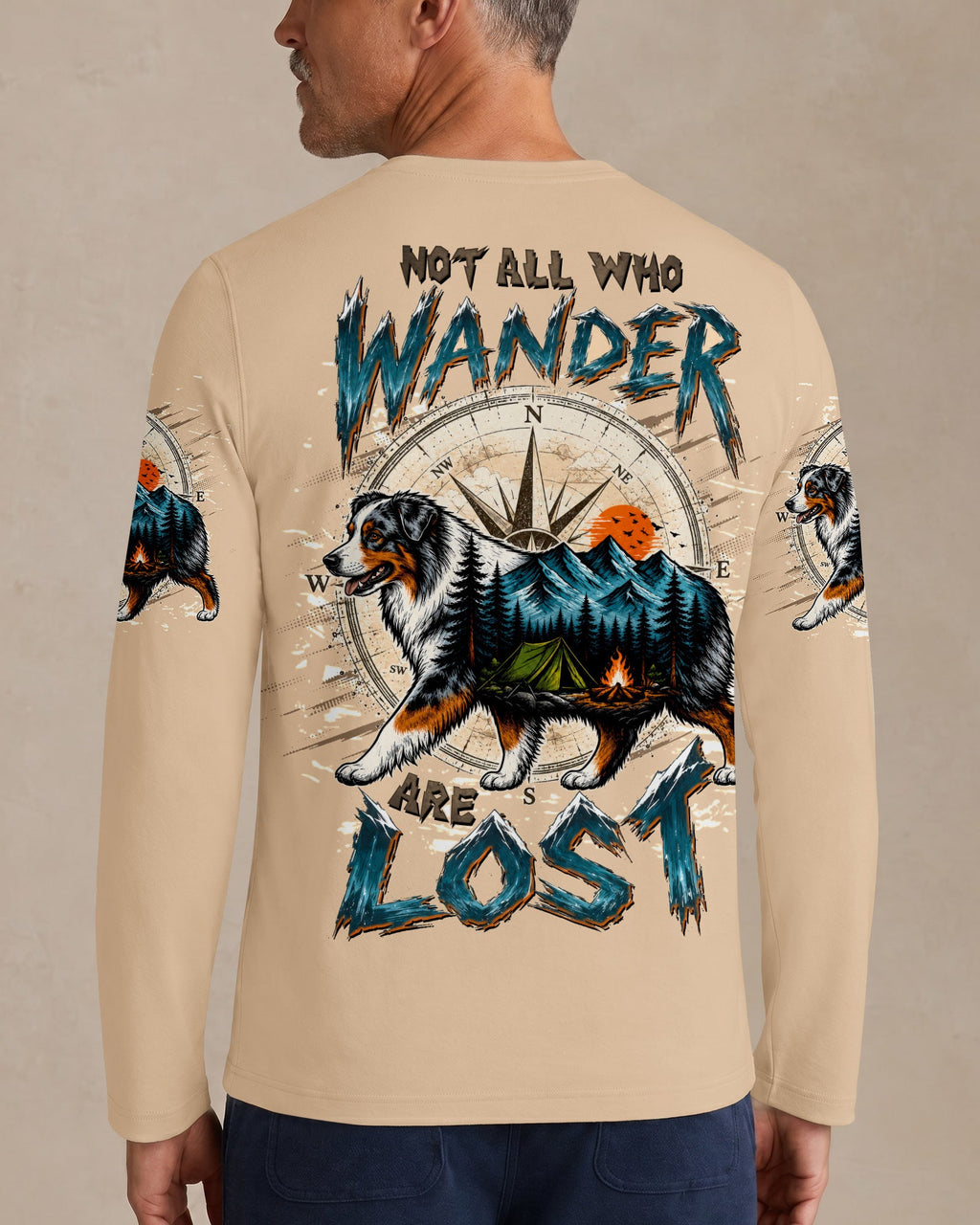 NOT ALL WHO WANDER ARE LOST AUSTRALIAN SHEPHERD DOG ALL OVER PRINT - TLTW0907263