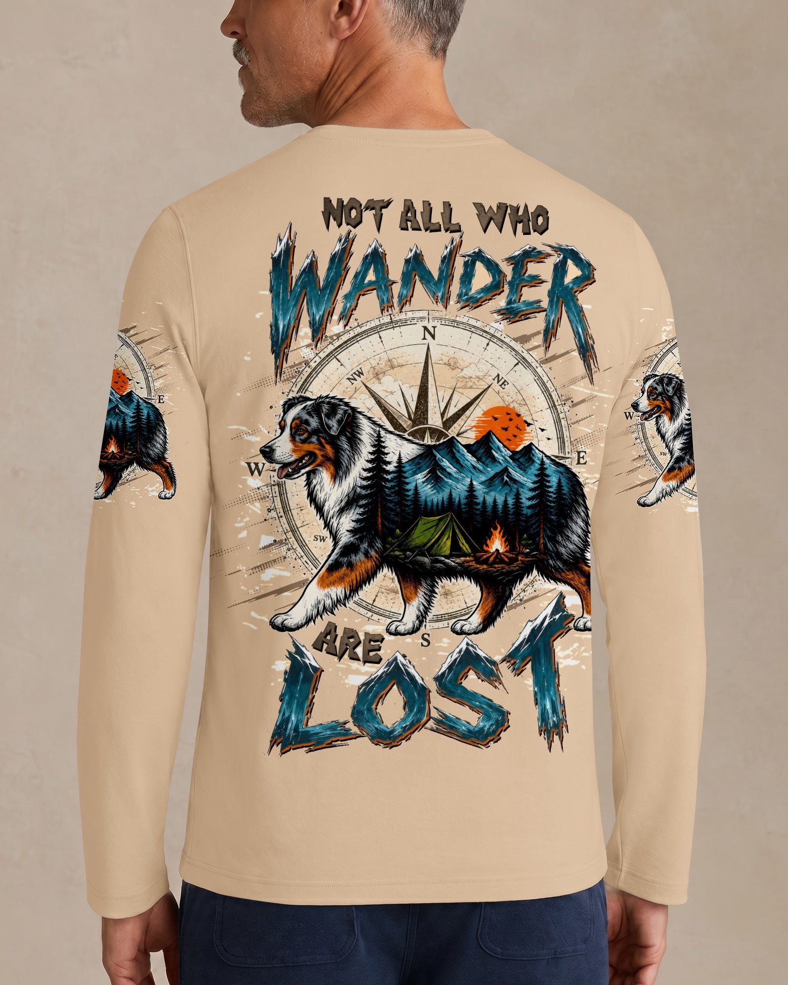 NOT ALL WHO WANDER ARE LOST AUSTRALIAN SHEPHERD DOG ALL OVER PRINT - TLTW0907263