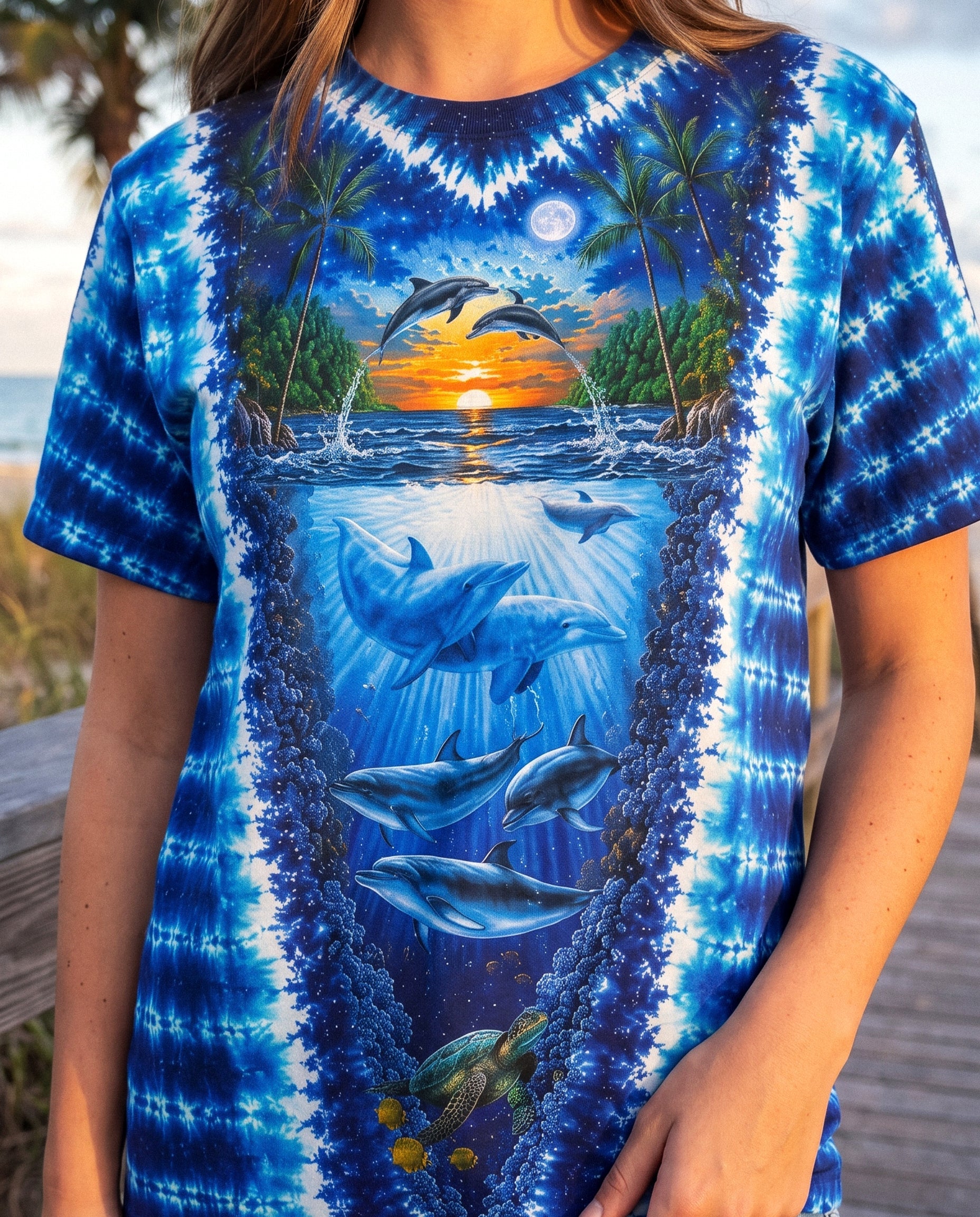 DOLPHIN PARADISE OCEAN BURST ALL OVER PRINT- KMTM0907261