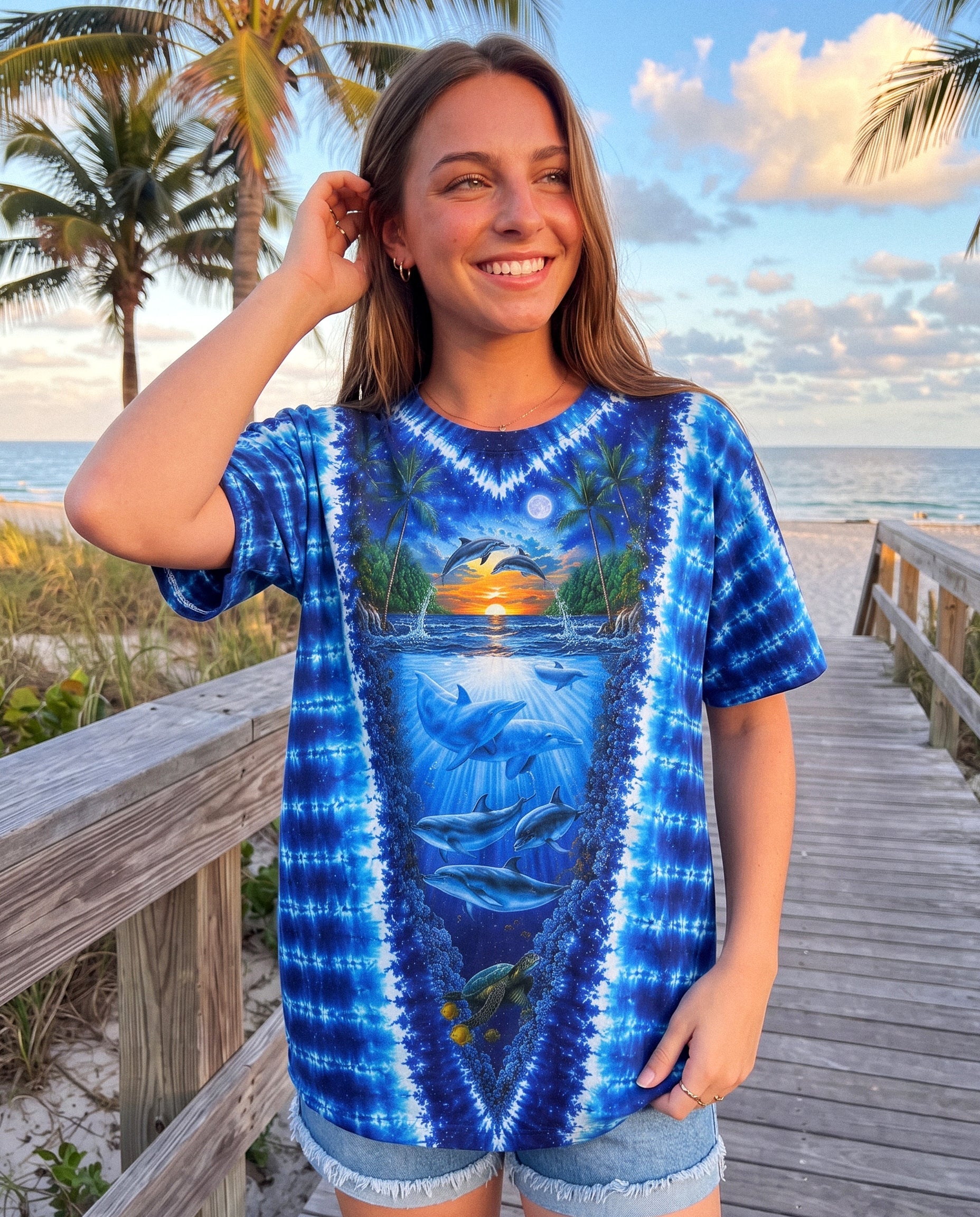 DOLPHIN PARADISE OCEAN BURST ALL OVER PRINT- KMTM0907261