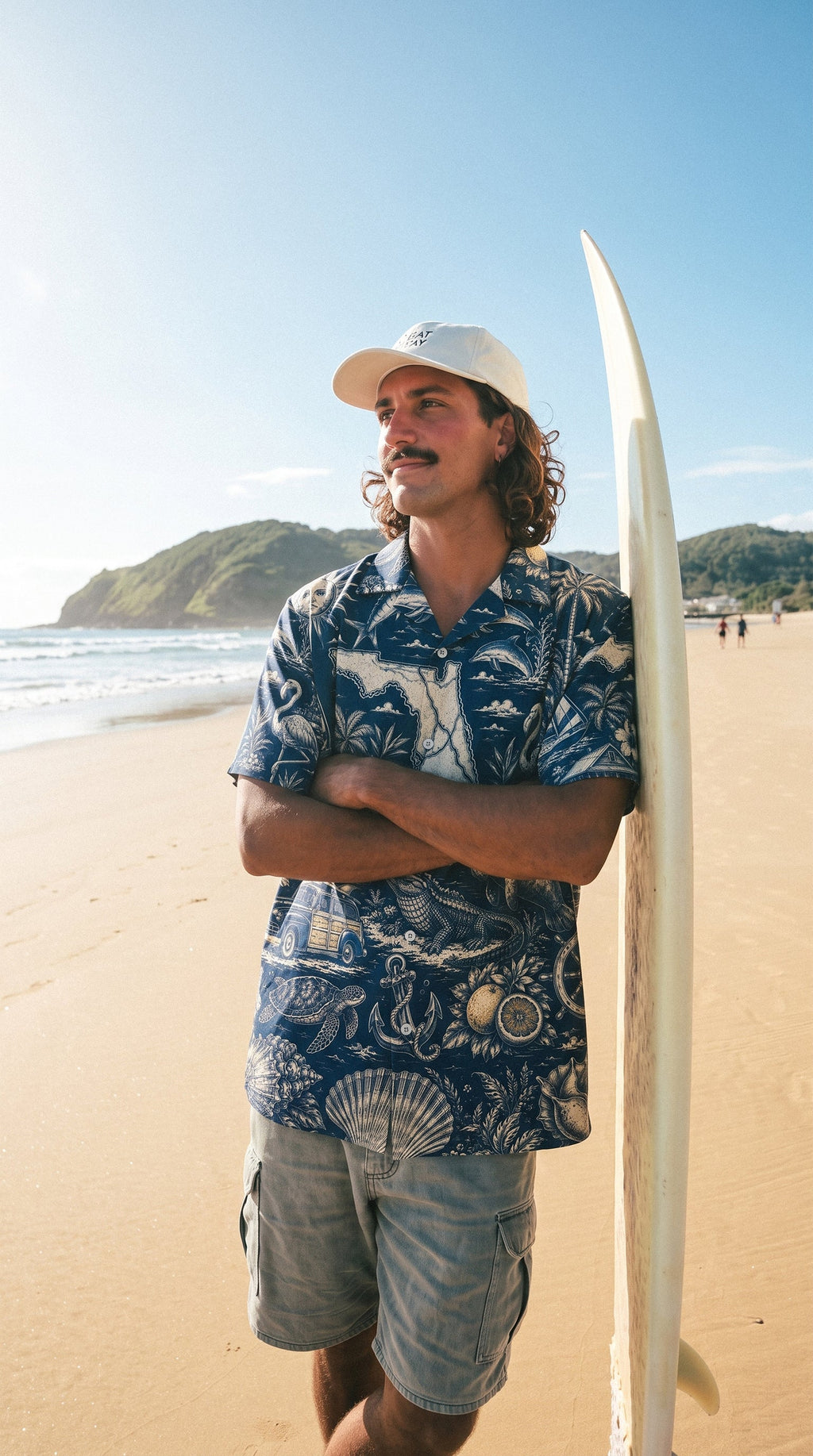 VINTAGE TROPICAL FLORIDA PATTERN CAMP SHIRT - TLTW2406263