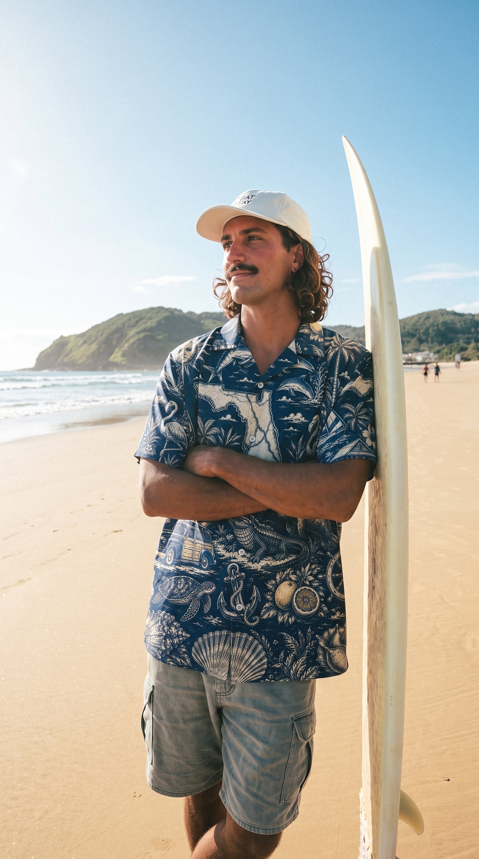 VINTAGE TROPICAL FLORIDA PATTERN CAMP SHIRT - TLTW2406263