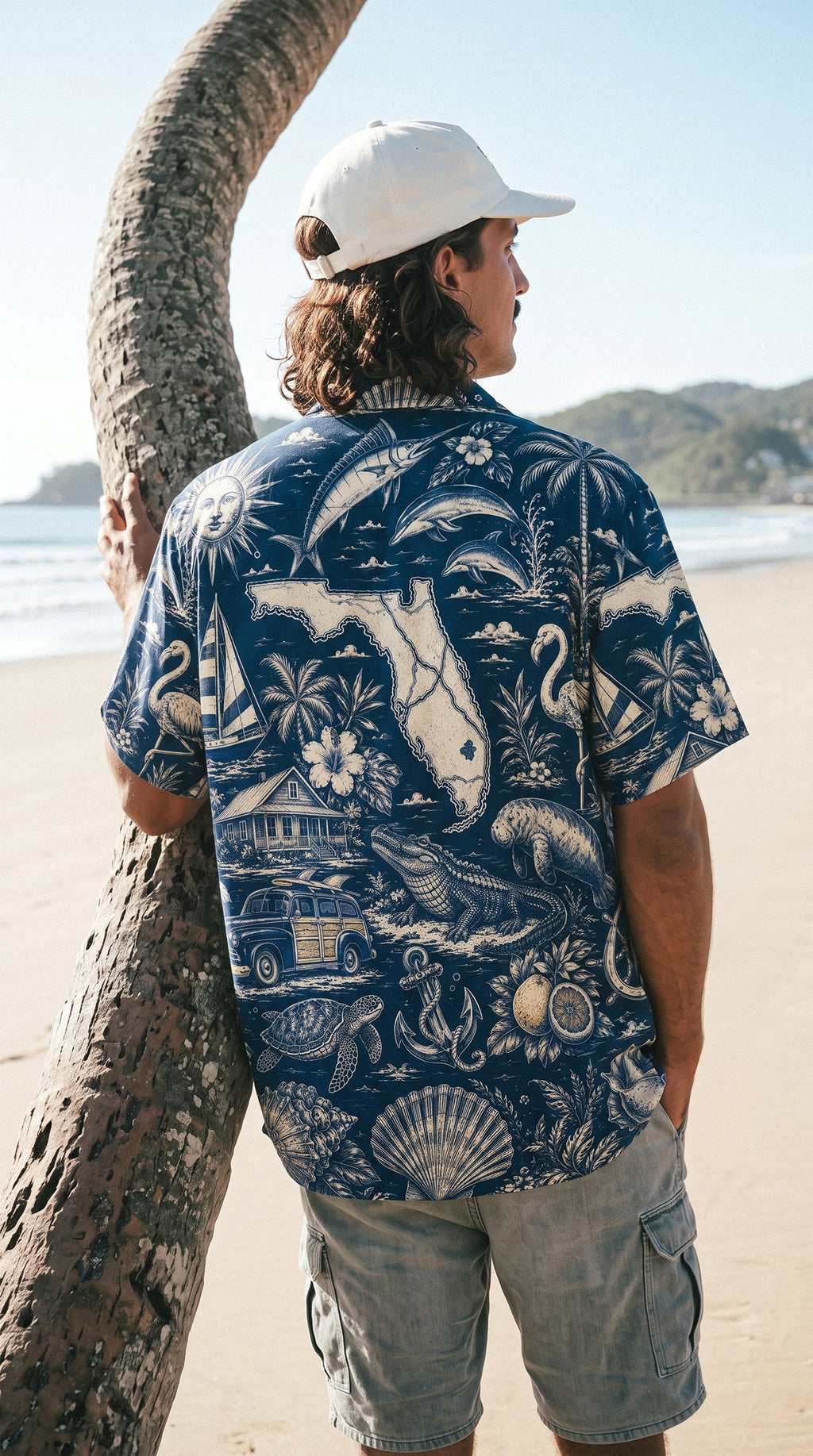 VINTAGE TROPICAL FLORIDA PATTERN CAMP SHIRT - TLTW2406263