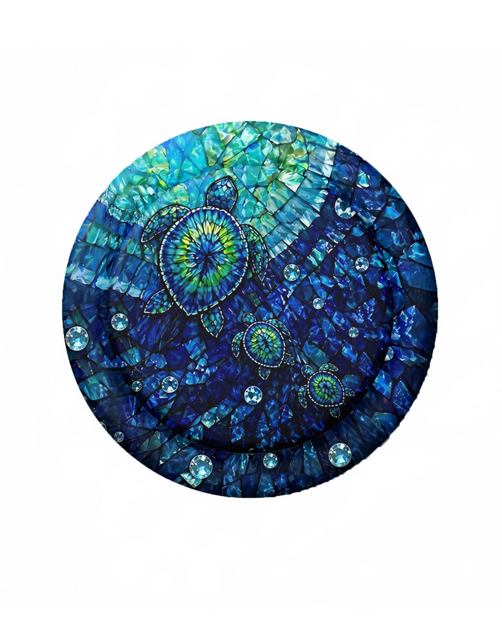 SEA TURTLE BLUE OCEAN STAINED GLASS PATTERN MAGSAFE PHONE GRIP  - TLNO2904265