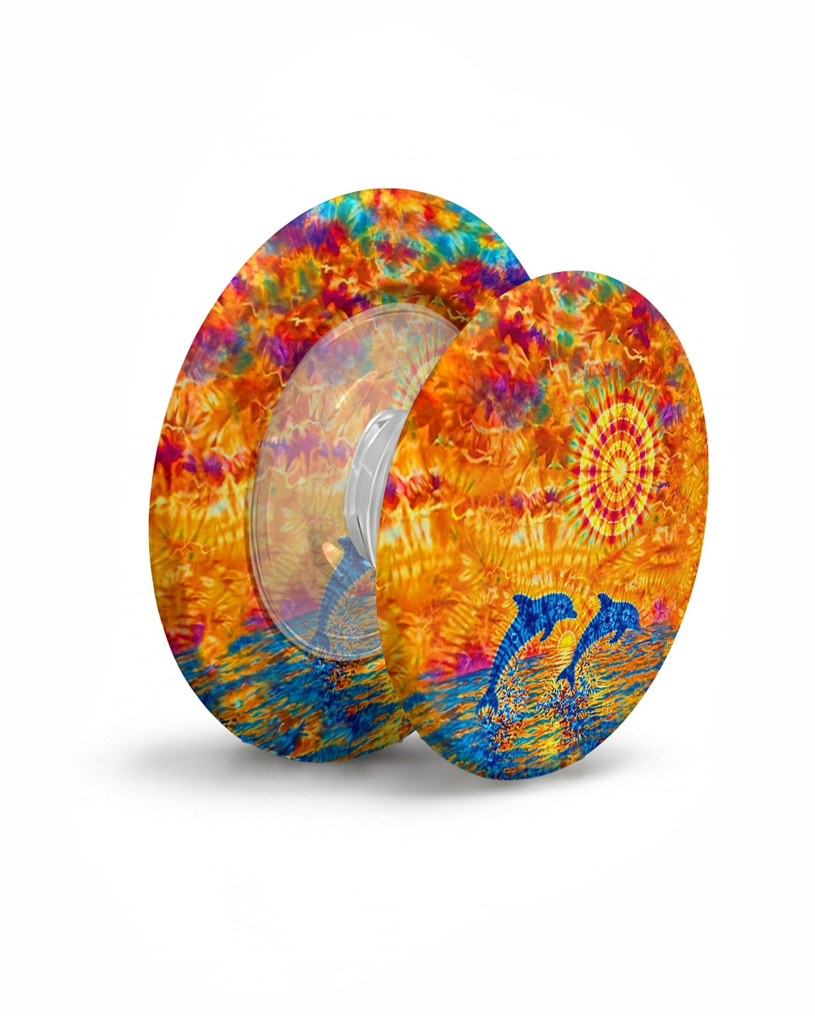 TWO DOLPHINS SUNSET WATERCOLOR PATTERN MAGSAFE PHONE GRIP   - TLHN1205264
